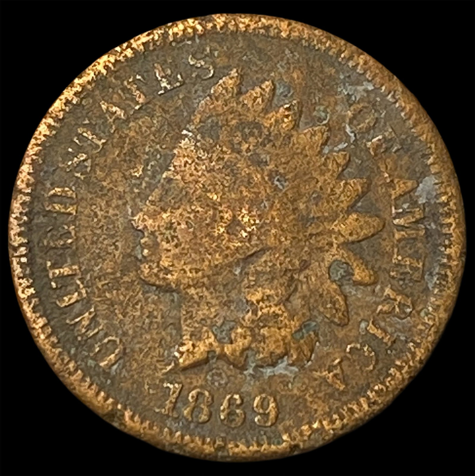 1869 Indian Head Cent NICELY CIRCULATED: 1869 Indian Head Cent NICELY CIRCULATED