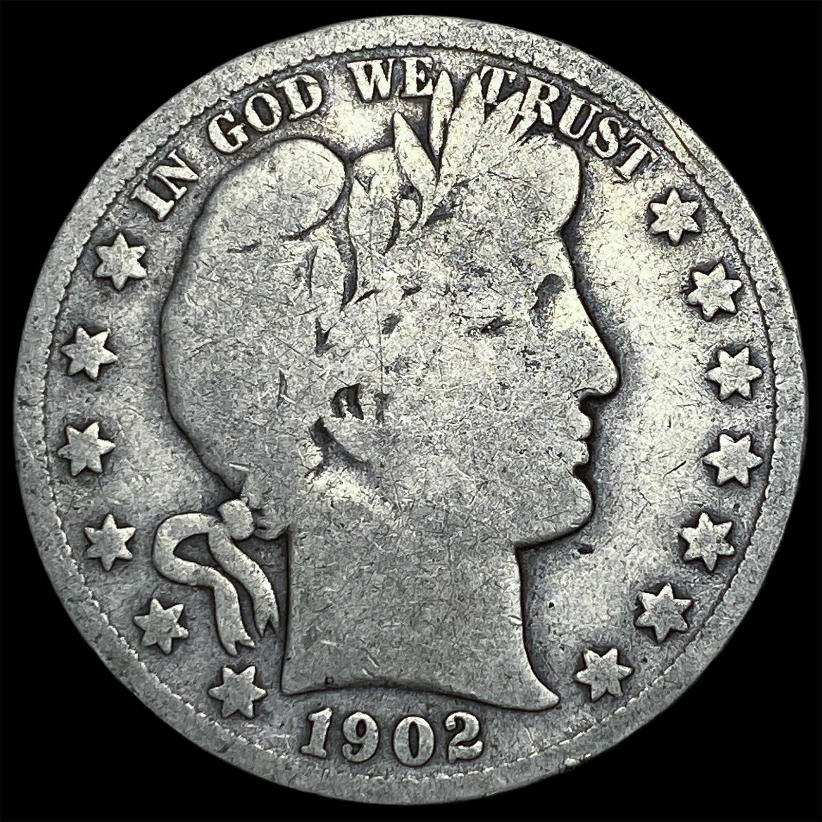 1902-S Silver Barber Half Dollar LIGHTLY CIRCULATED (1 of 2)