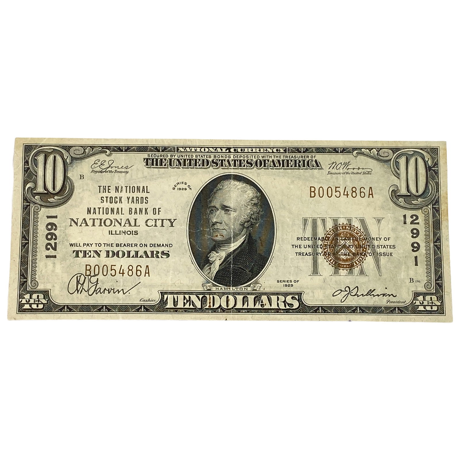 1929 $10 Illinois, National City: 1929 $10 Illinois, National City