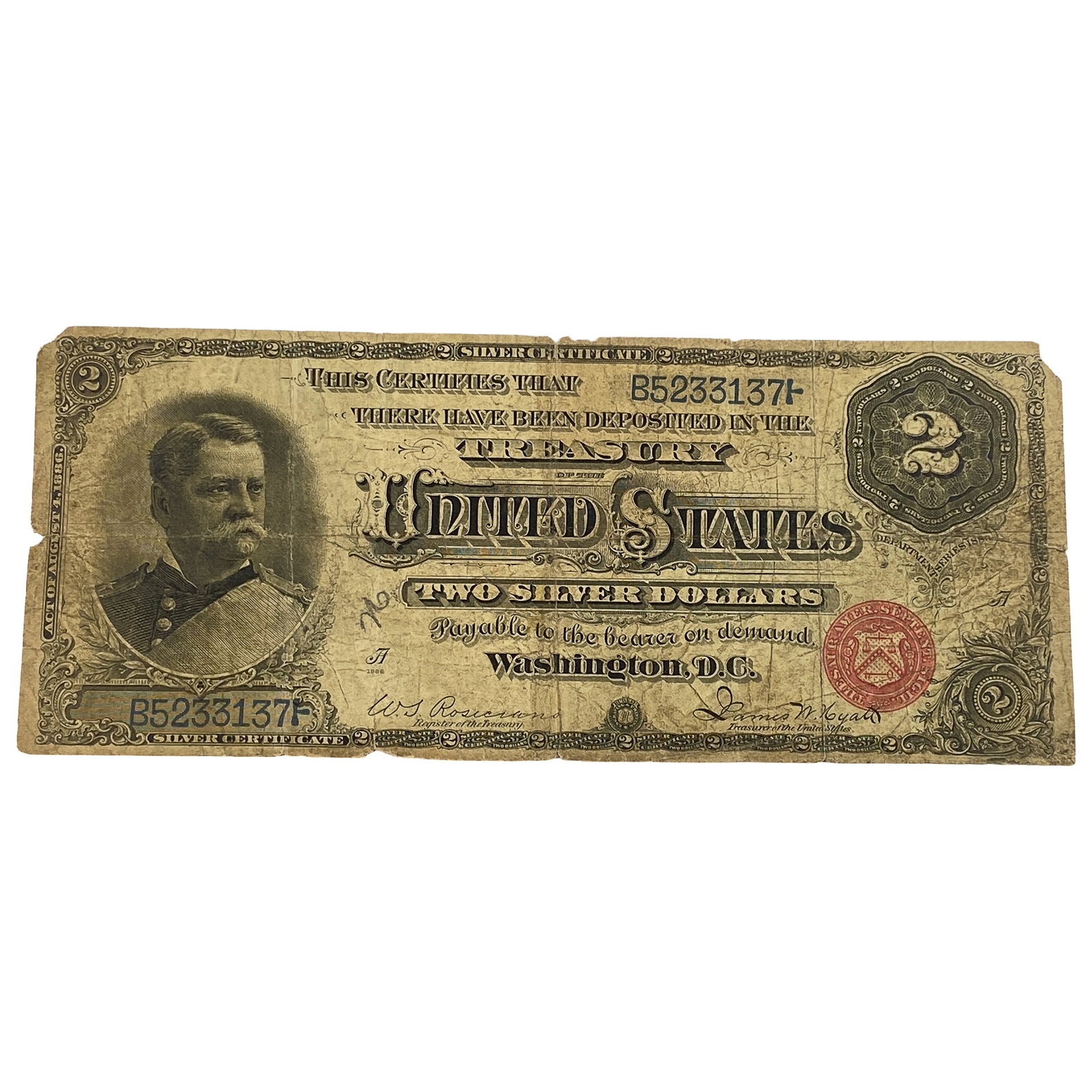 1886 $2 Silver Certificate (1 of 2)