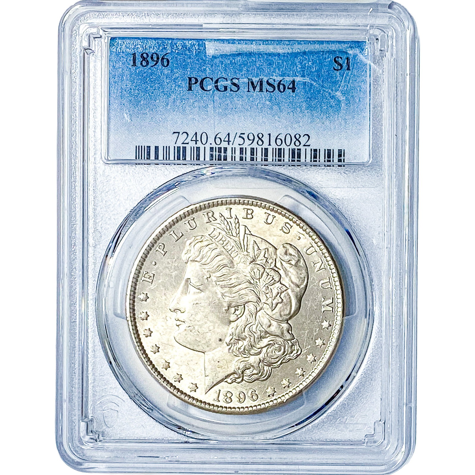 1896 Morgan Silver Dollar PCGS MS64: 1896 Morgan Silver Dollar PCGS MS64
