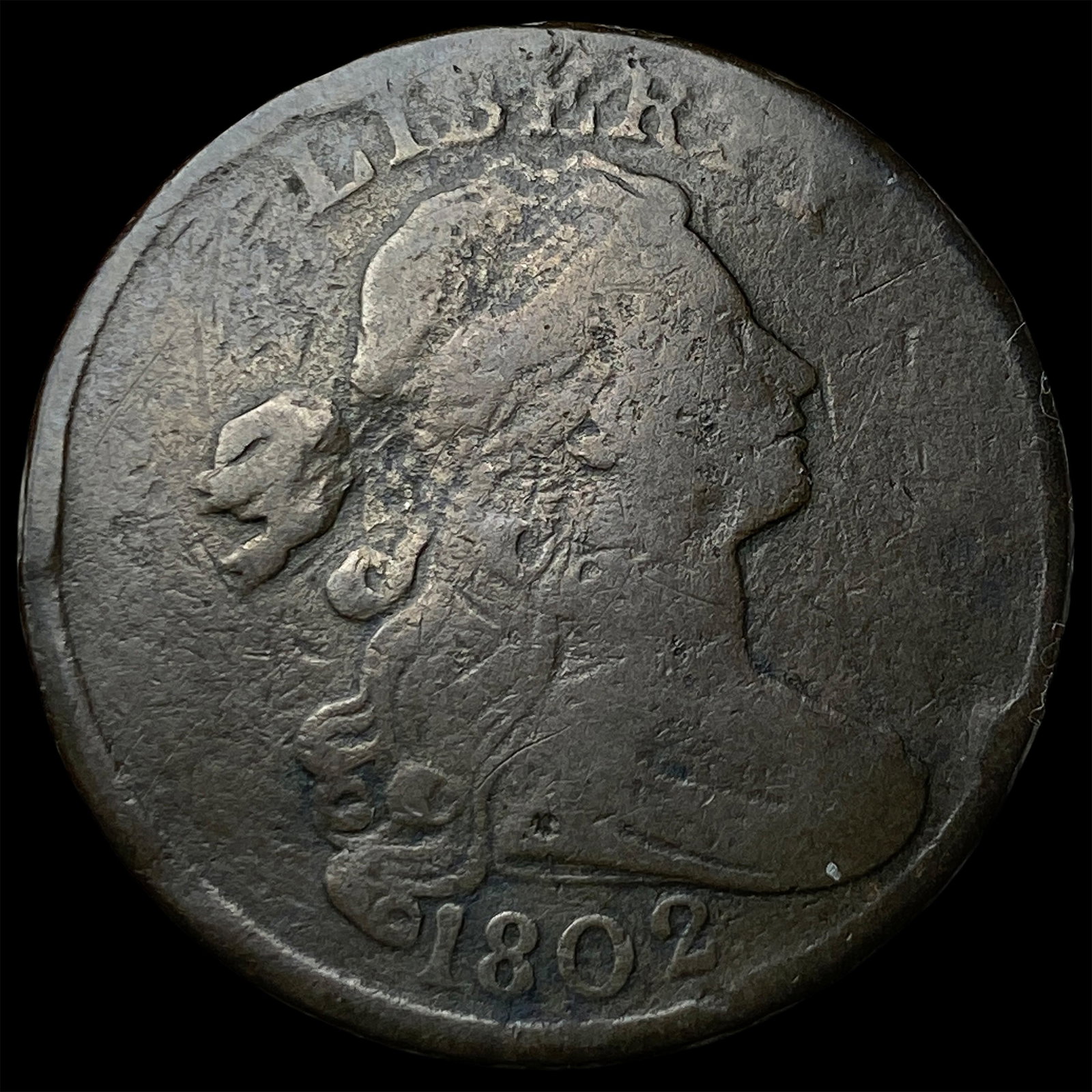 1802 Draped Bust Large Cent NICELY CIRCULATED: 1802 Draped Bust Large Cent NICELY CIRCULATED