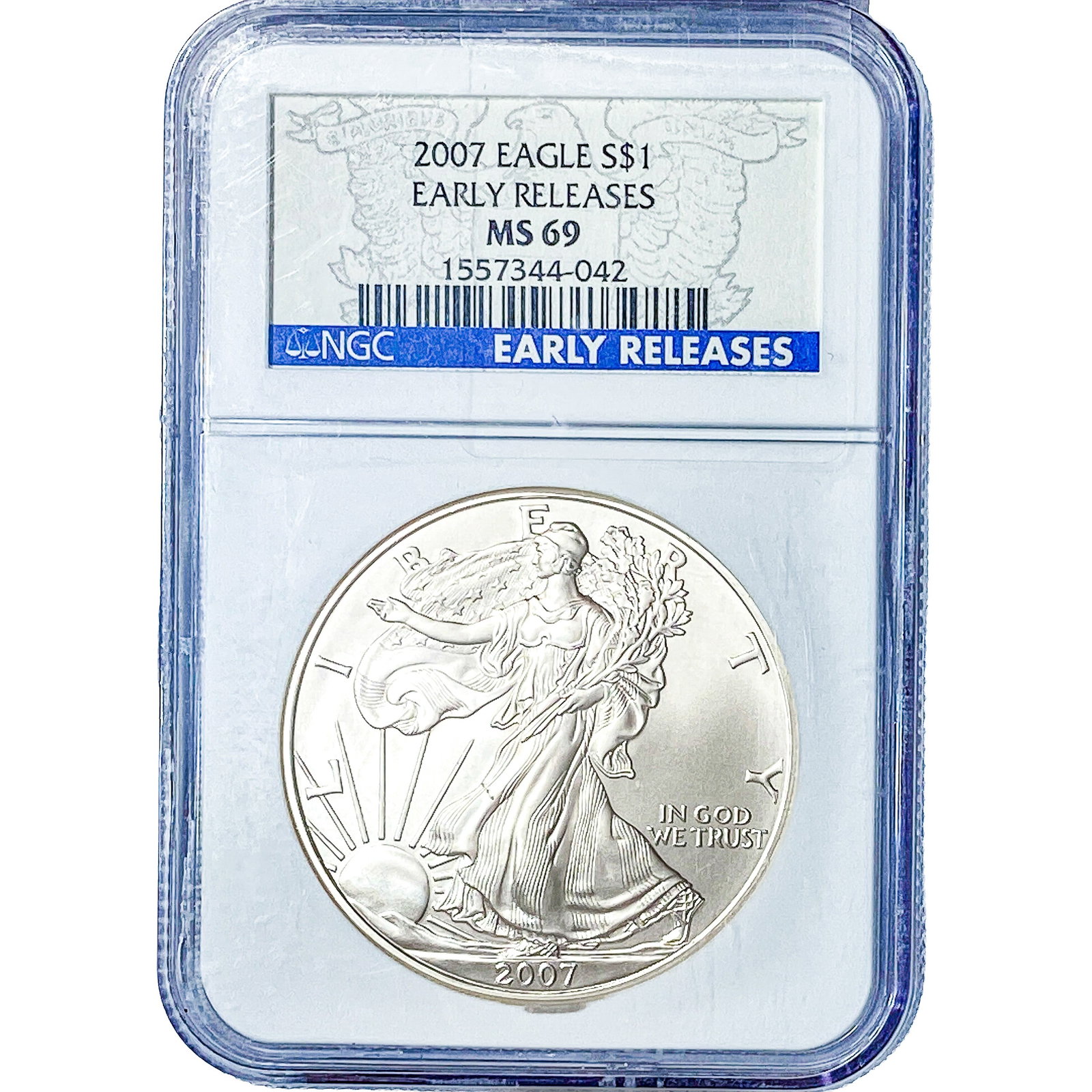 2007 Silver Eagle NGC MS69: 2007 Silver Eagle NGC MS69
