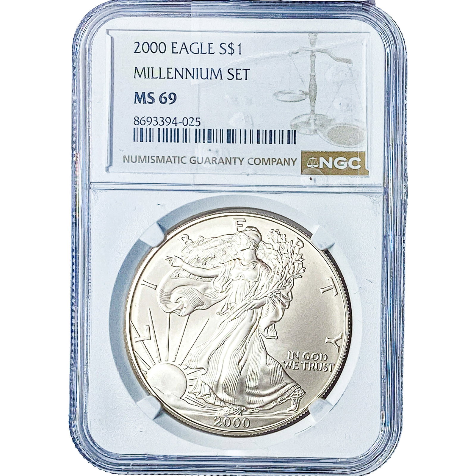 2000 Silver Eagle NGC MS69: 2000 Silver Eagle NGC MS69