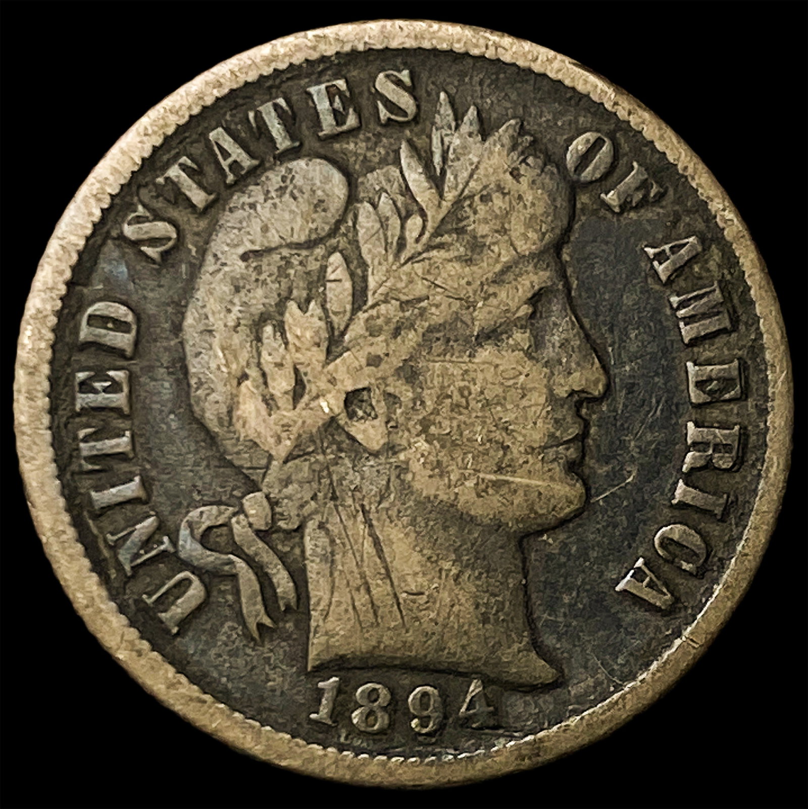 1894 Silver Barber Dime NICELY CIRCULATED (1 of 2)