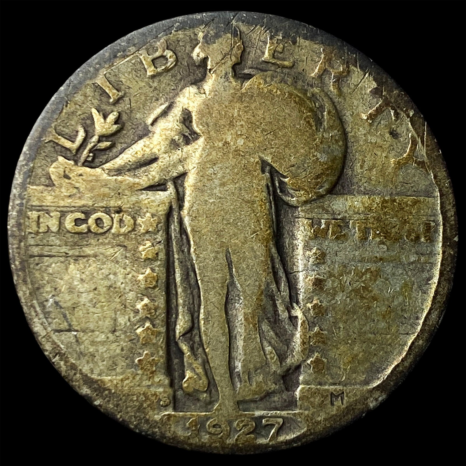 1927-S Silver Standing Liberty Quarter NICELY CIRCULATED: 1927-S Silver Standing Liberty Quarter NICELY CIRCULATED