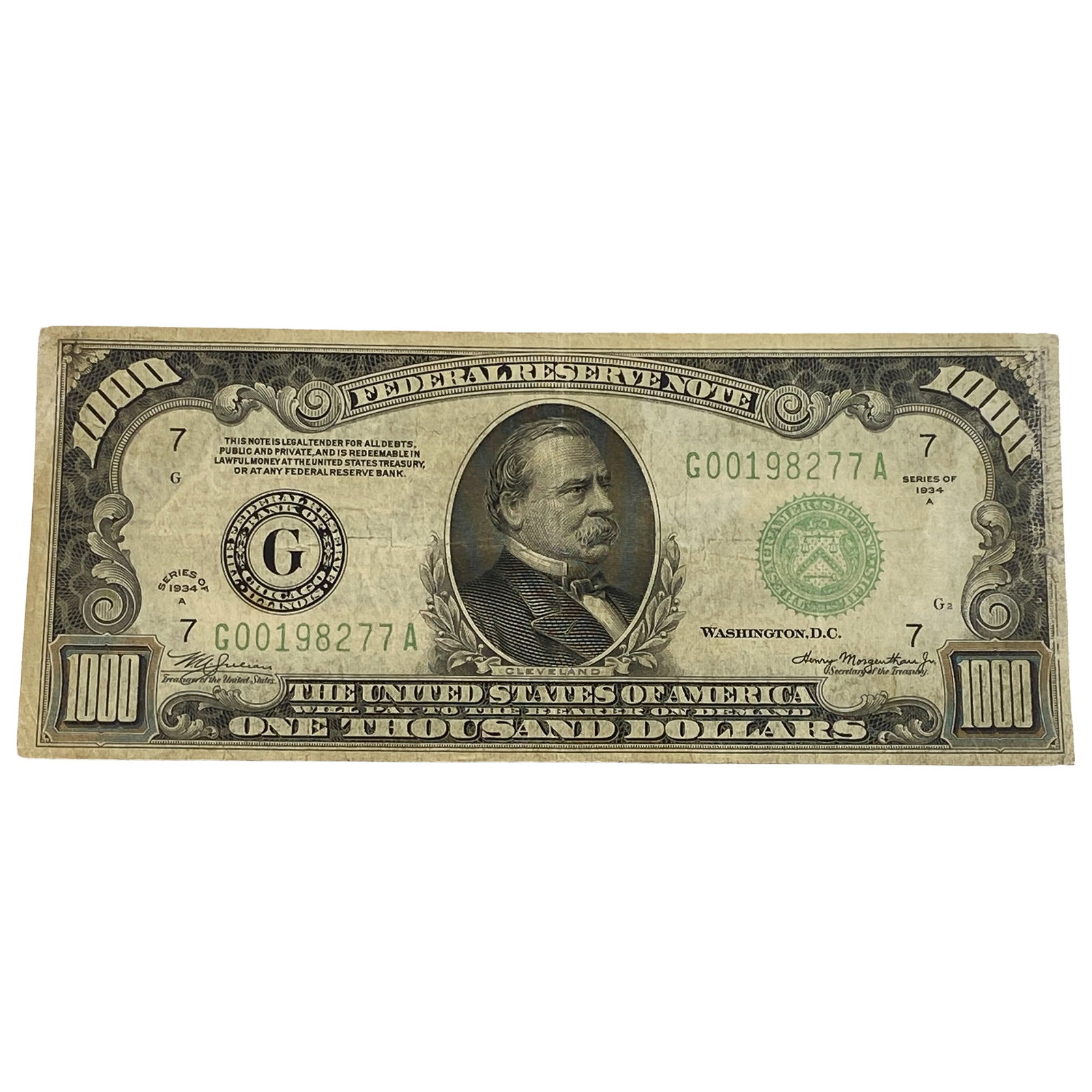 1934A $1000 Federal Reserve Note (1 of 2)
