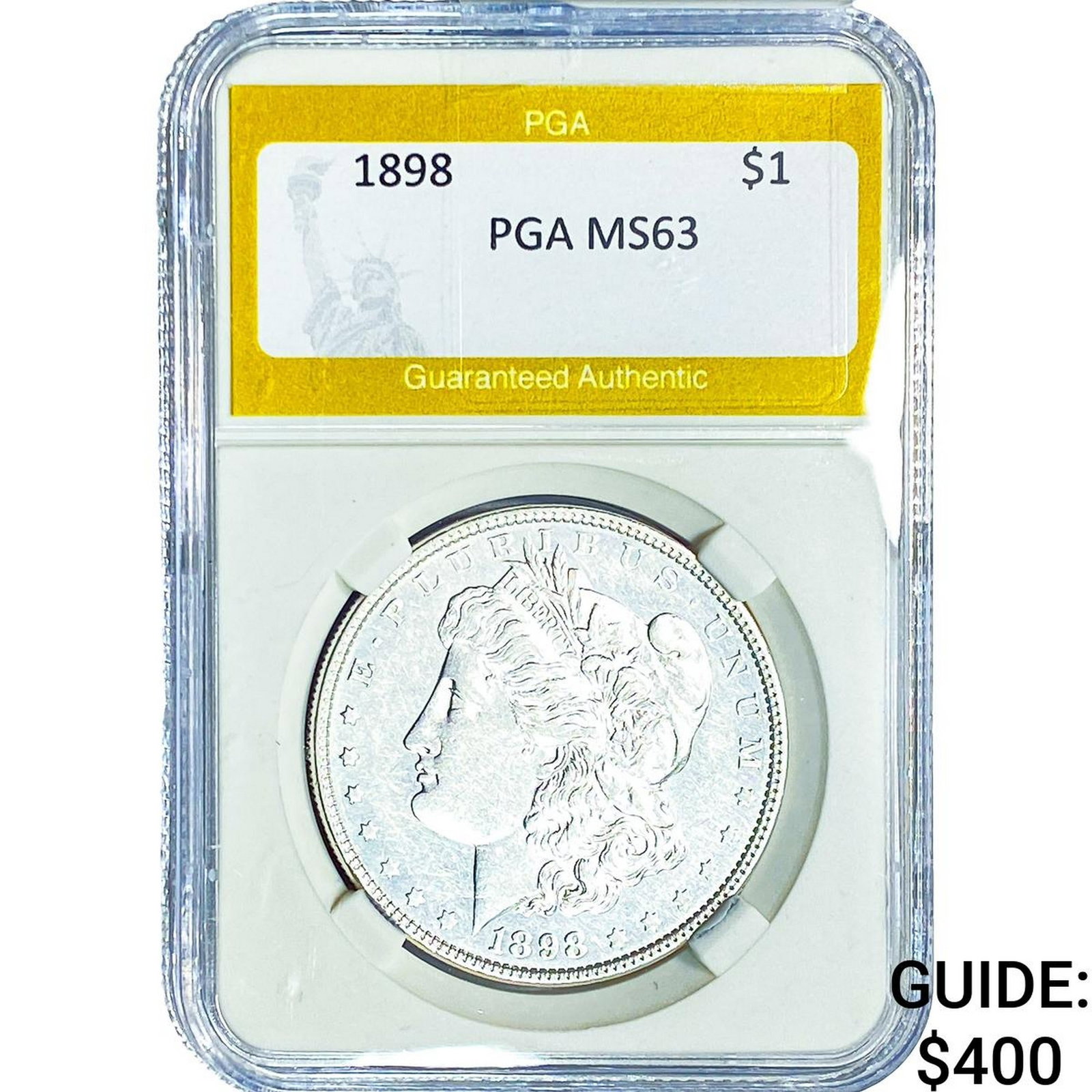 1898 Morgan Silver Dollar PGA MS63: 1898 Morgan Silver Dollar PGA MS63