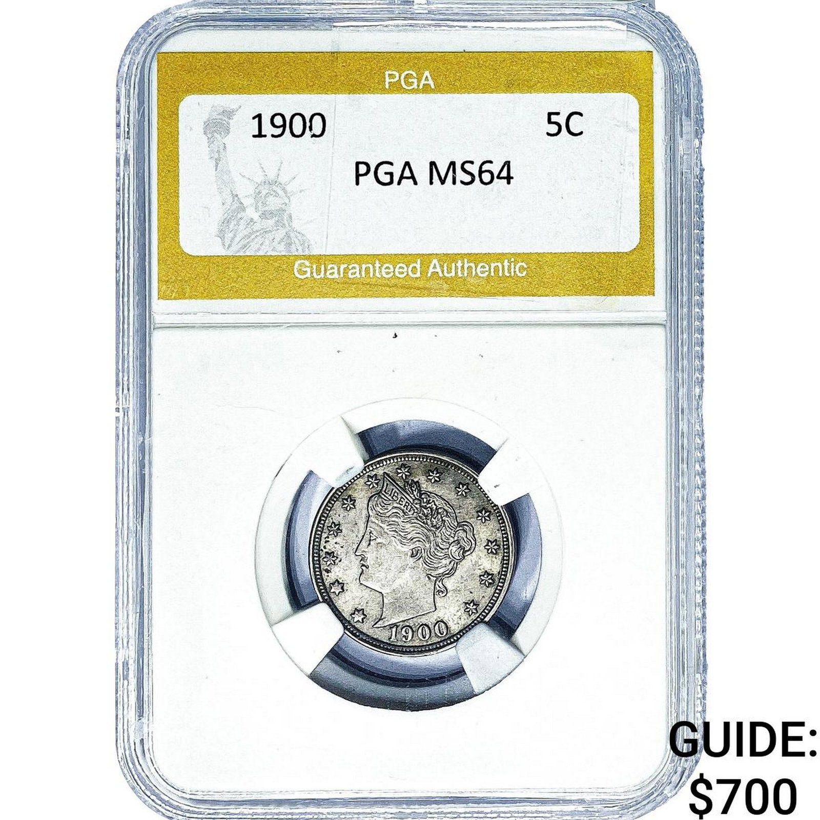 1900 Liberty Victory Nickel PGA MS64: 1900 Liberty Victory Nickel PGA MS64