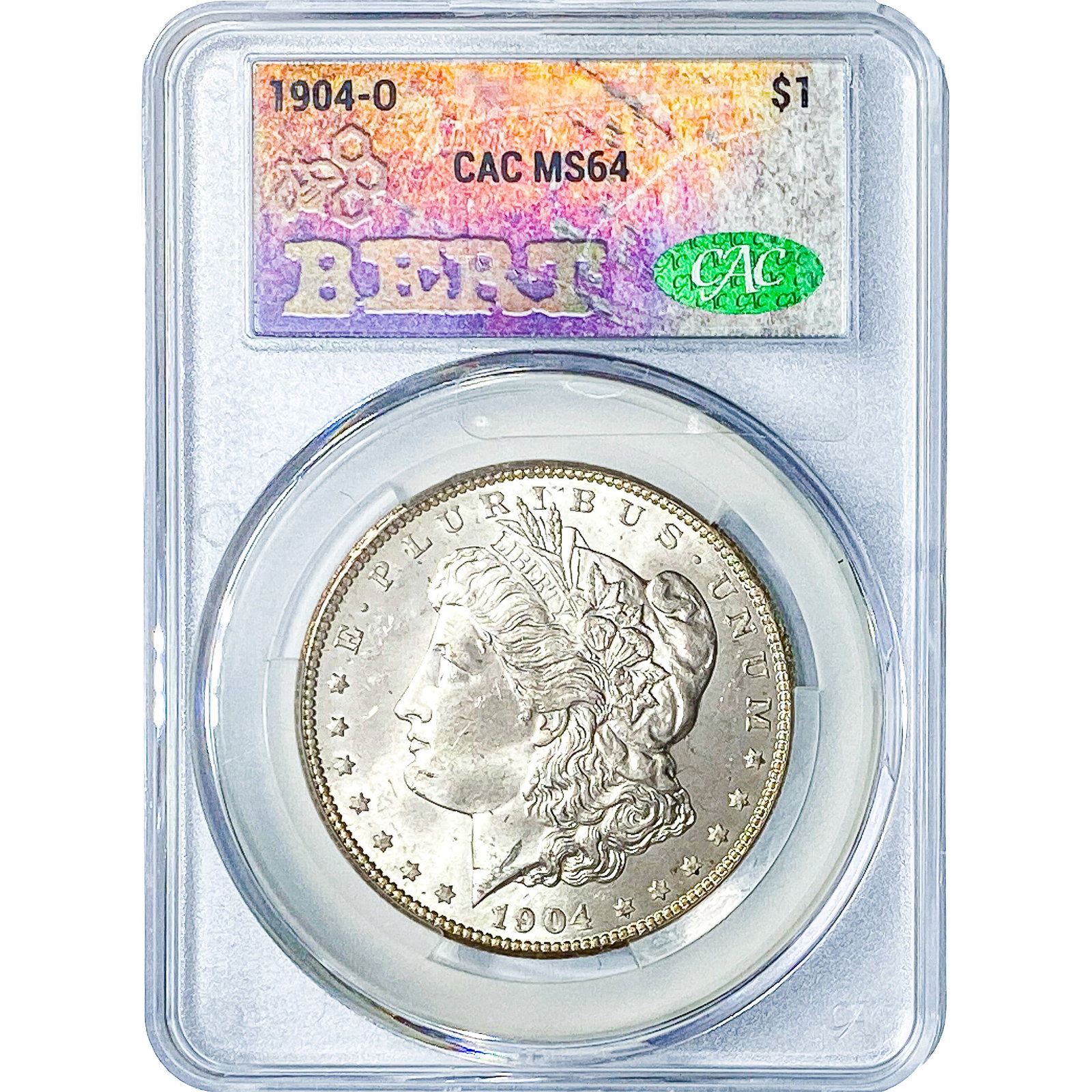1904-O Morgan Silver Dollar CAC MS64: 1904-O Morgan Silver Dollar CAC MS64