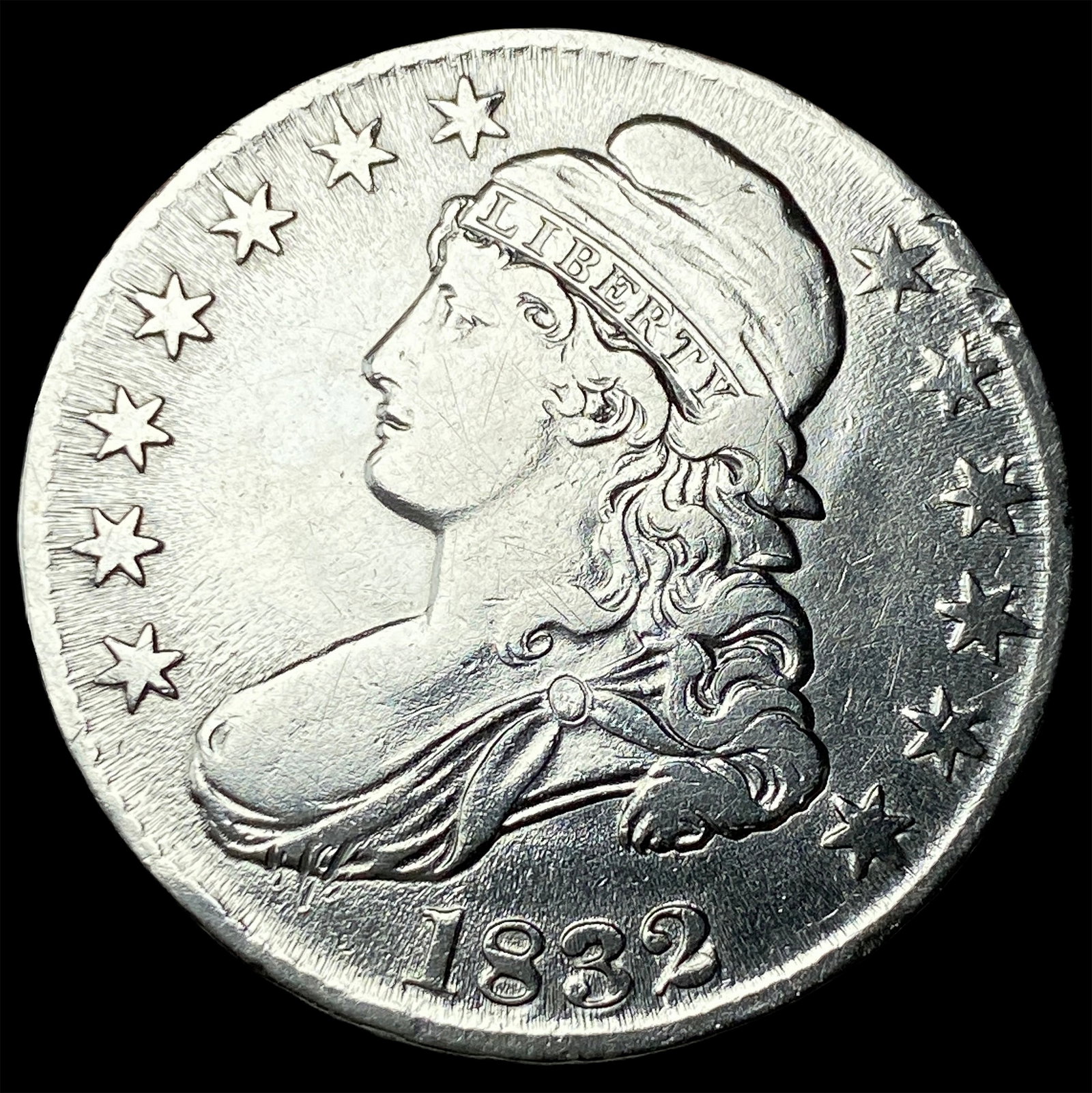 1832 Sm. Letters Capped Bust Half Dollar CLOSELY UNCIRCULATED: 1832 Sm. Letters Capped Bust Half Dollar CLOSELY UNCIRCULATED