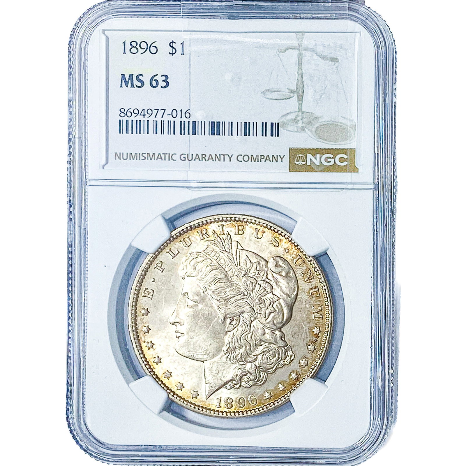 1896 Morgan Silver Dollar NGC MS63: 1896 Morgan Silver Dollar NGC MS63