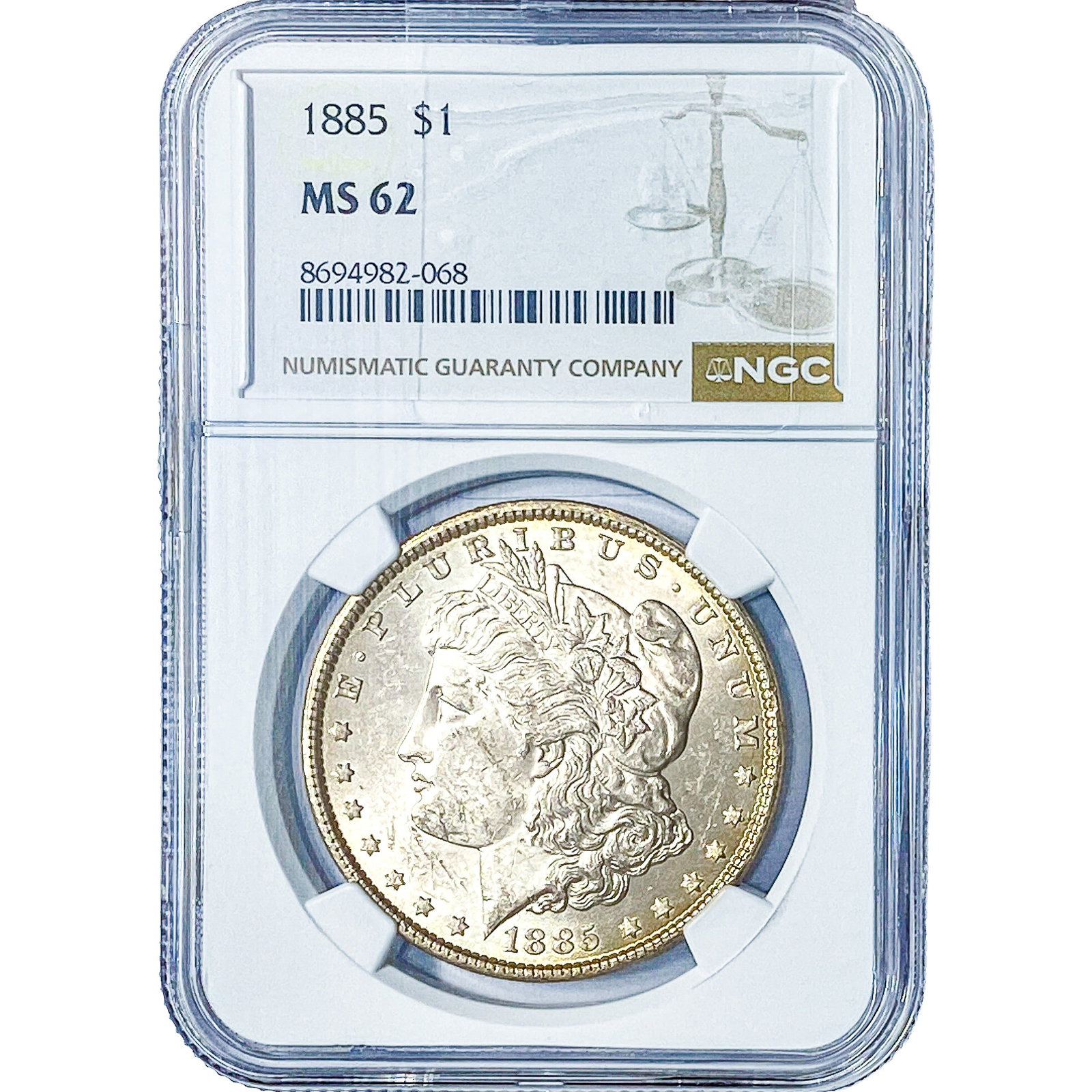 1885 Morgan Silver Dollar NGC MS62: 1885 Morgan Silver Dollar NGC MS62