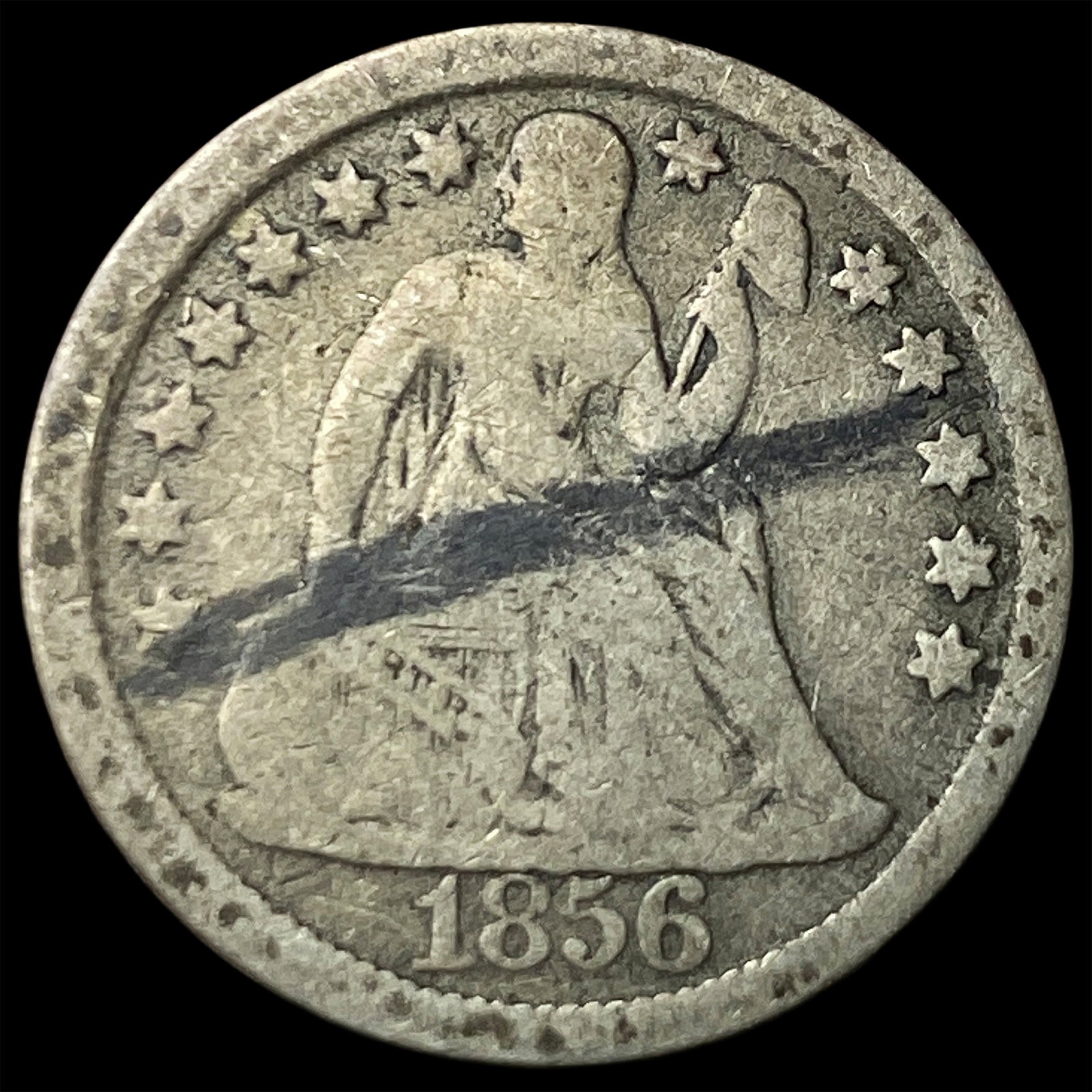 1856 Seated Liberty Dime NICELY CIRCULATED: 1856 Seated Liberty Dime NICELY CIRCULATED