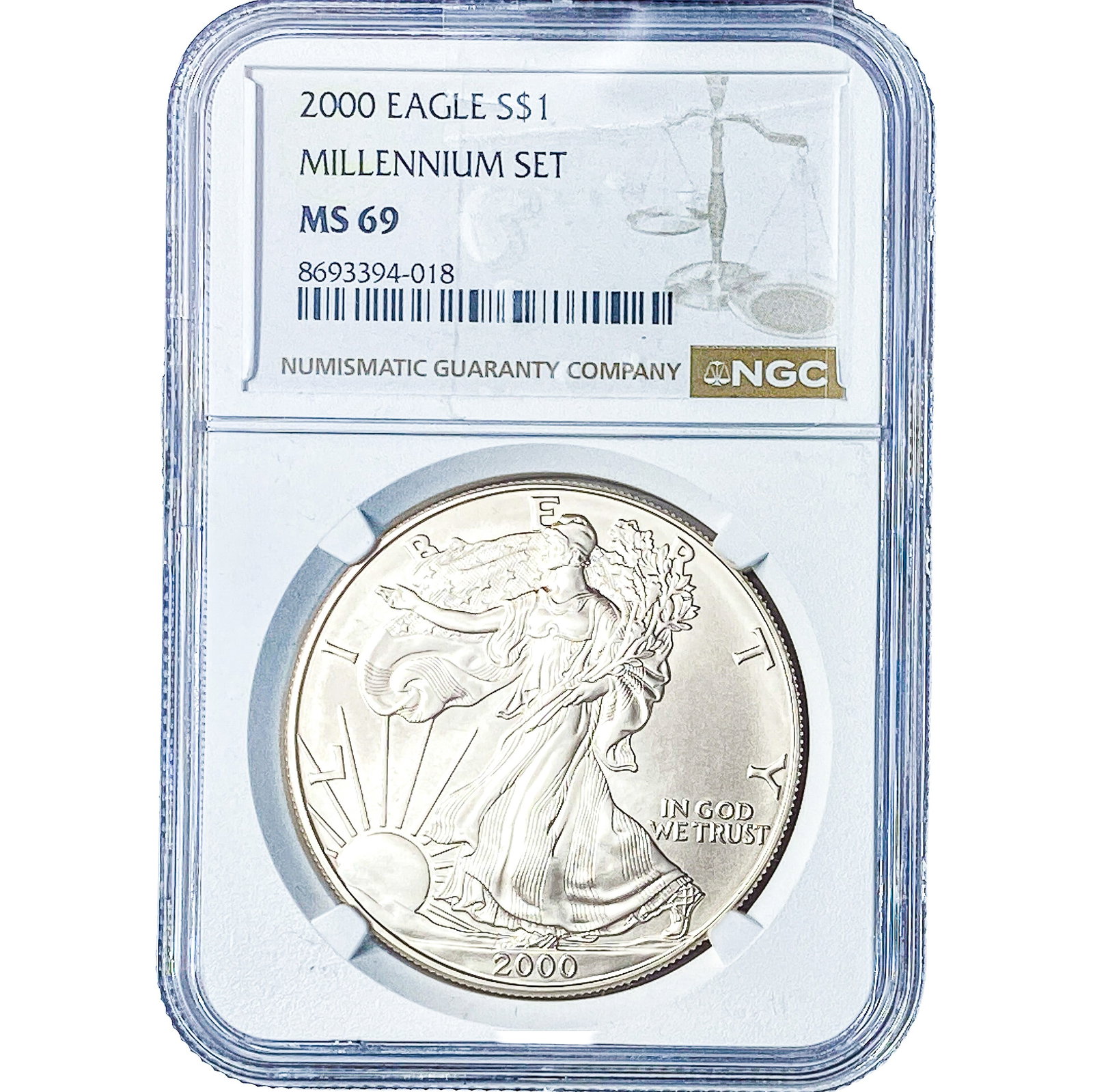 2000 Silver Eagle NGC MS69 (1 of 2)