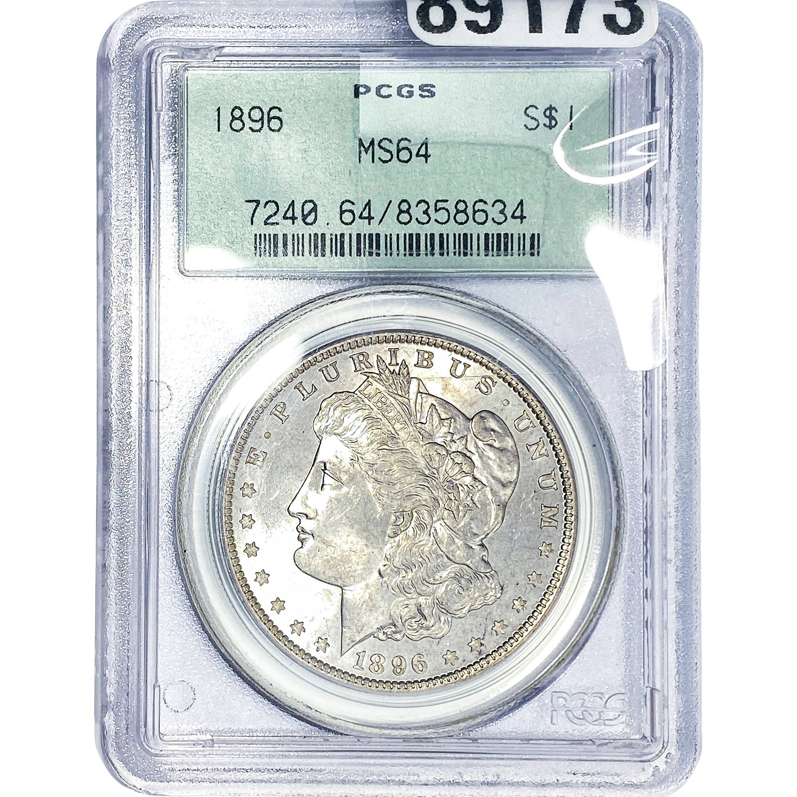 1896 Morgan Silver Dollar PCGS MS64: 1896 Morgan Silver Dollar PCGS MS64