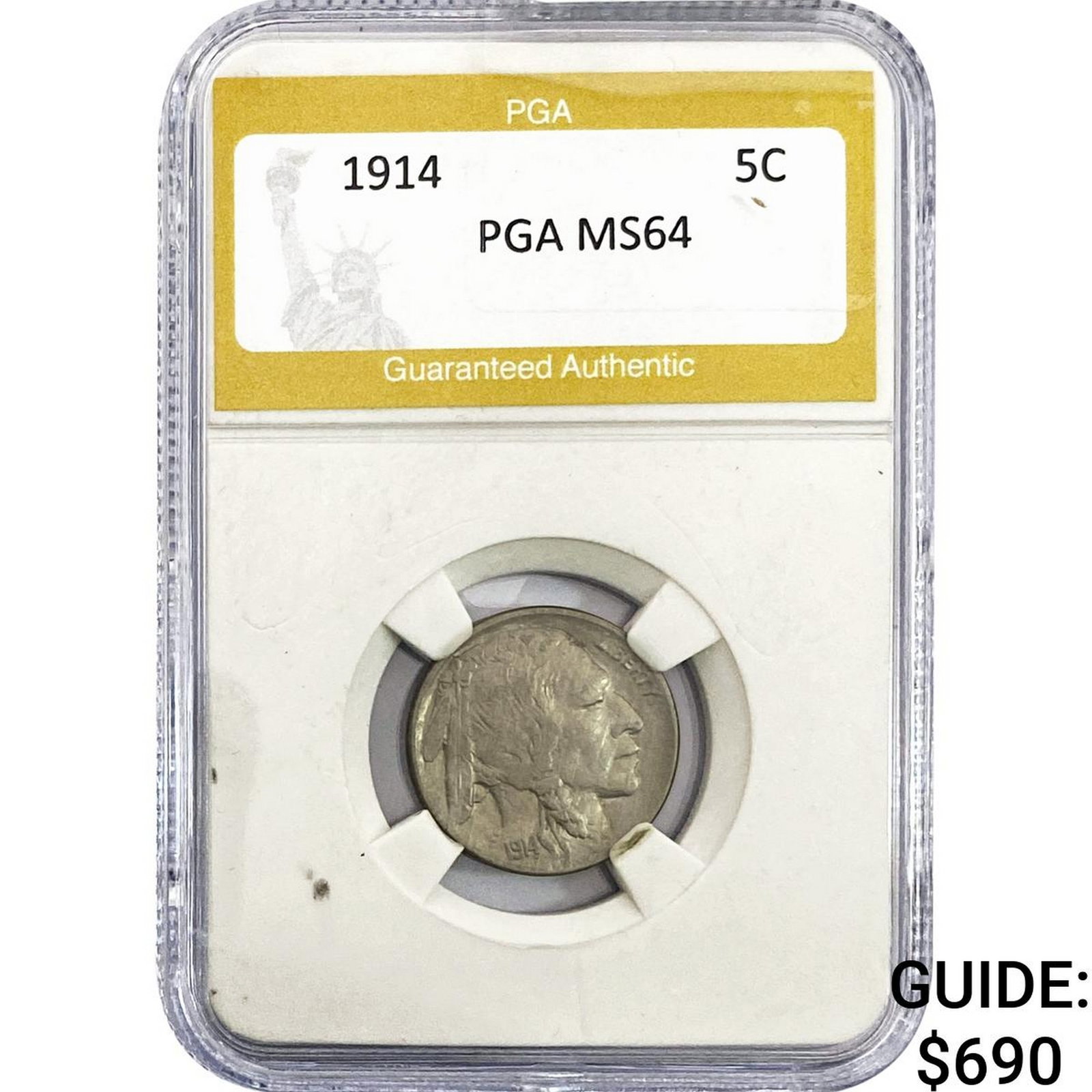 1914 Buffalo Nickel PGA MS64: 1914 Buffalo Nickel PGA MS64