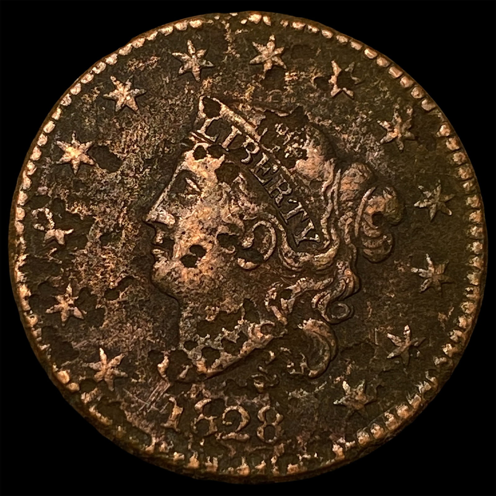 1828 Coronet Head Large Cent NICELY CIRCULATED (1 of 2)