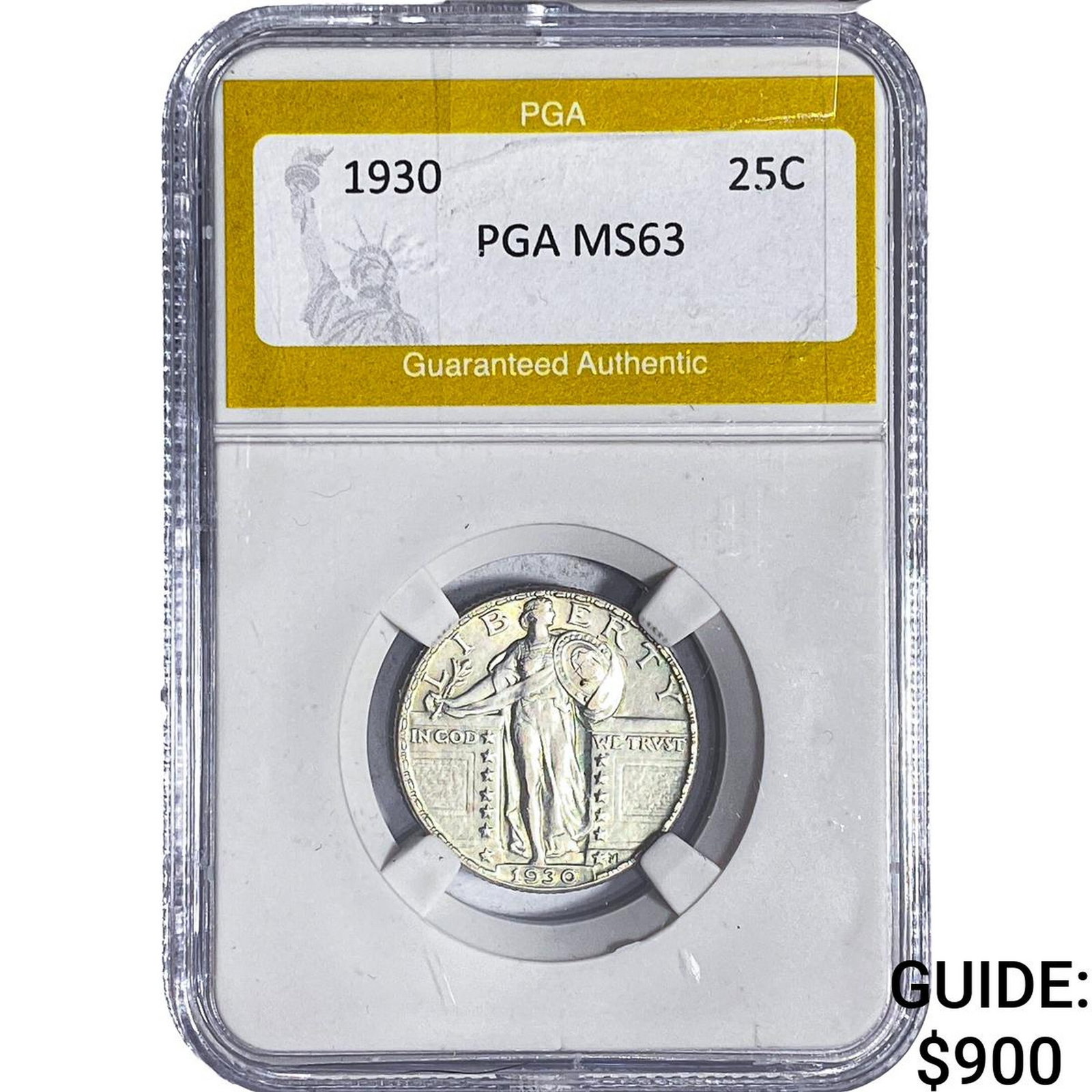 1930 Standing Liberty Quarter PGA MS63: 1930 Standing Liberty Quarter PGA MS63