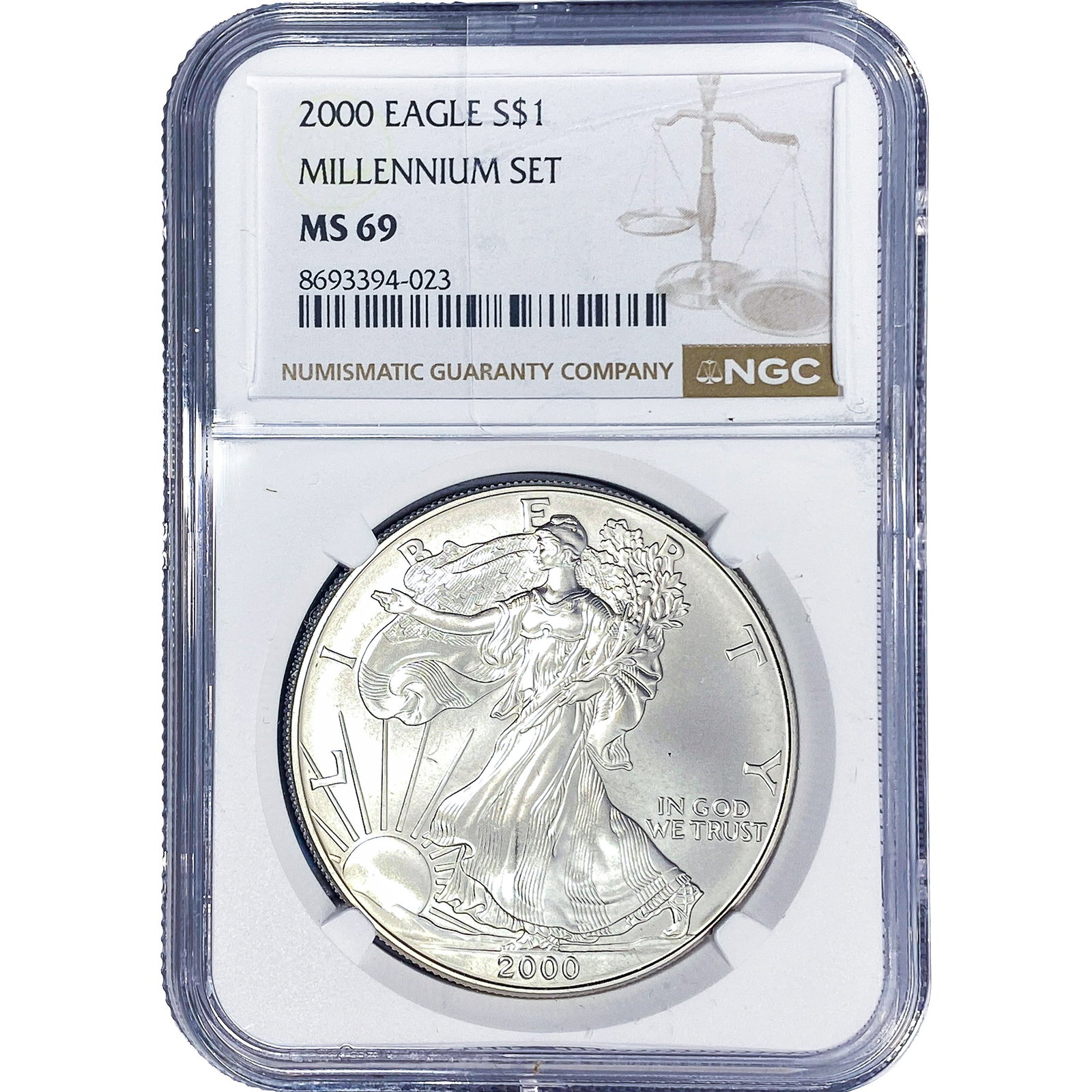 2000 Silver Eagle NGC MS69: 2000 Silver Eagle NGC MS69