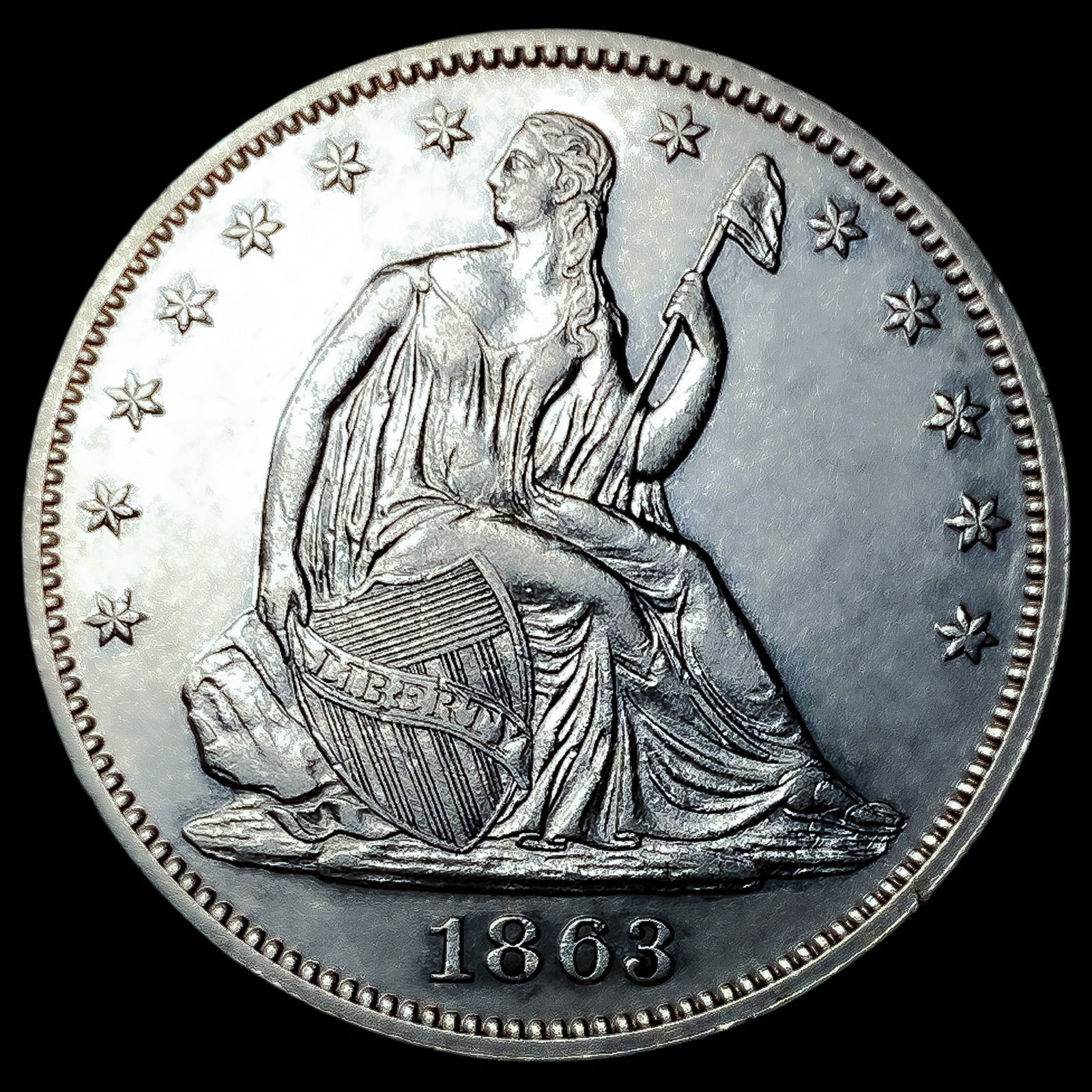 1863 Seated Liberty Half Dollar (1 of 2)