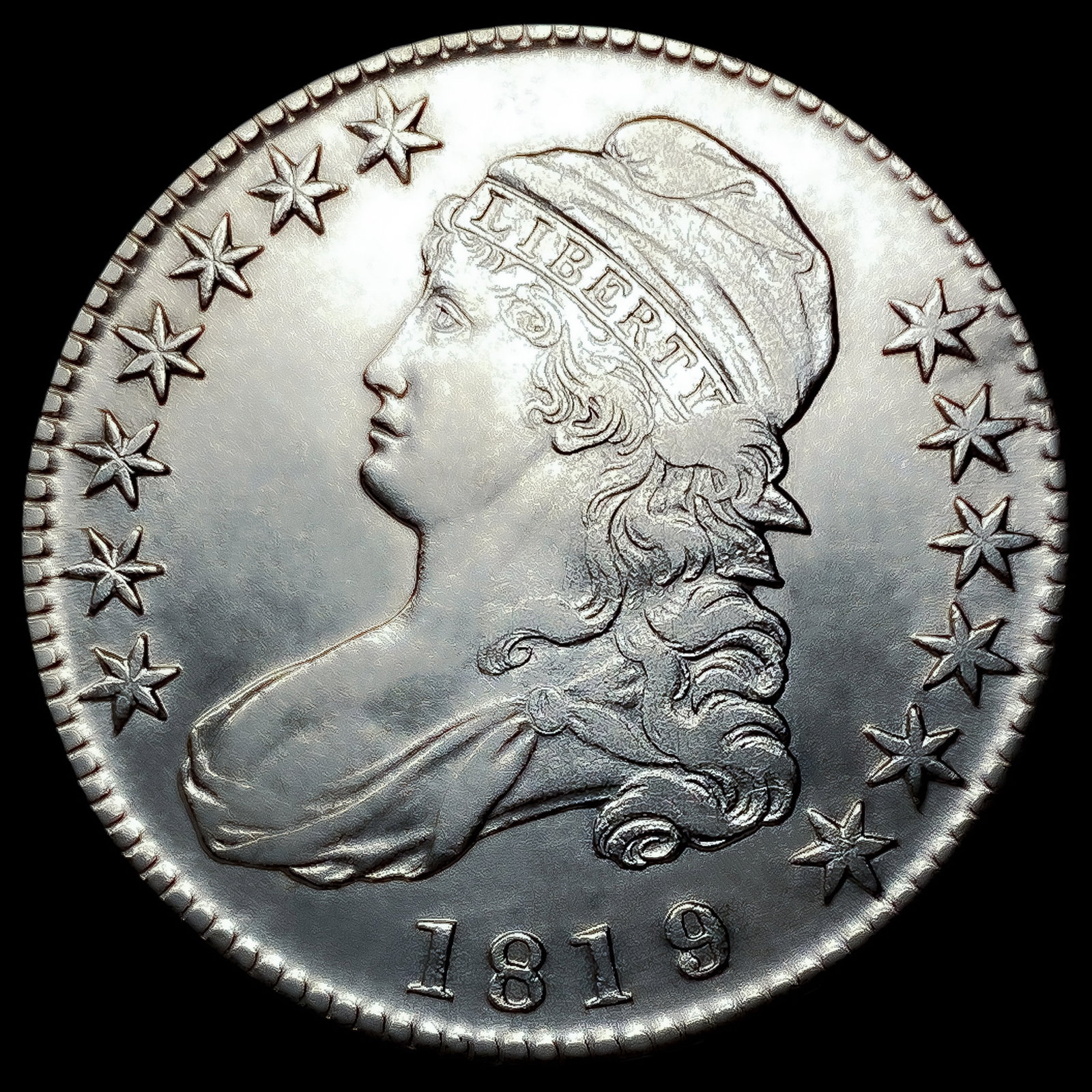 1819/8 Lg 9 Capped Bust Half Dollar (1 of 2)