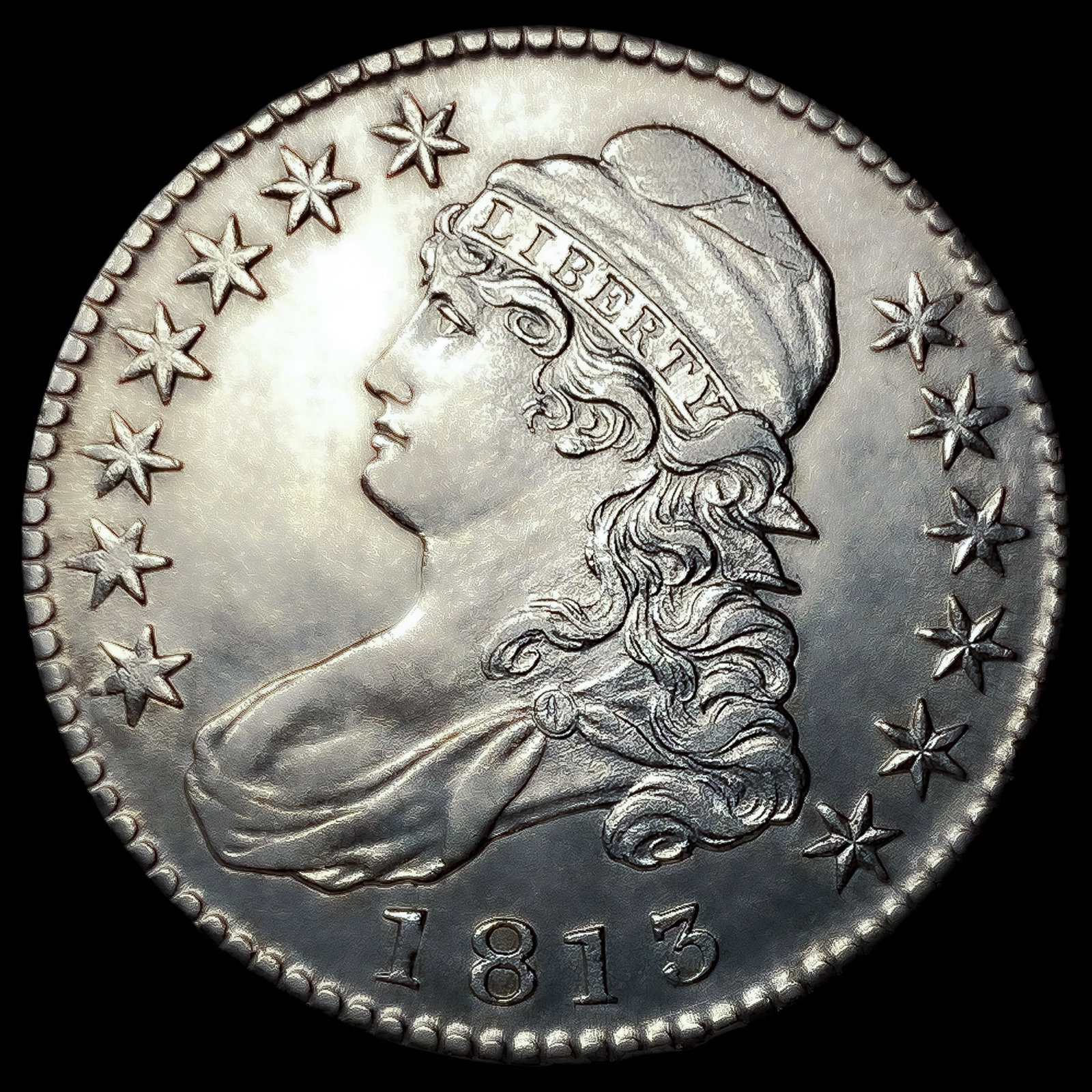 1813 50C/UNI Capped Bust Half Dollar (1 of 2)