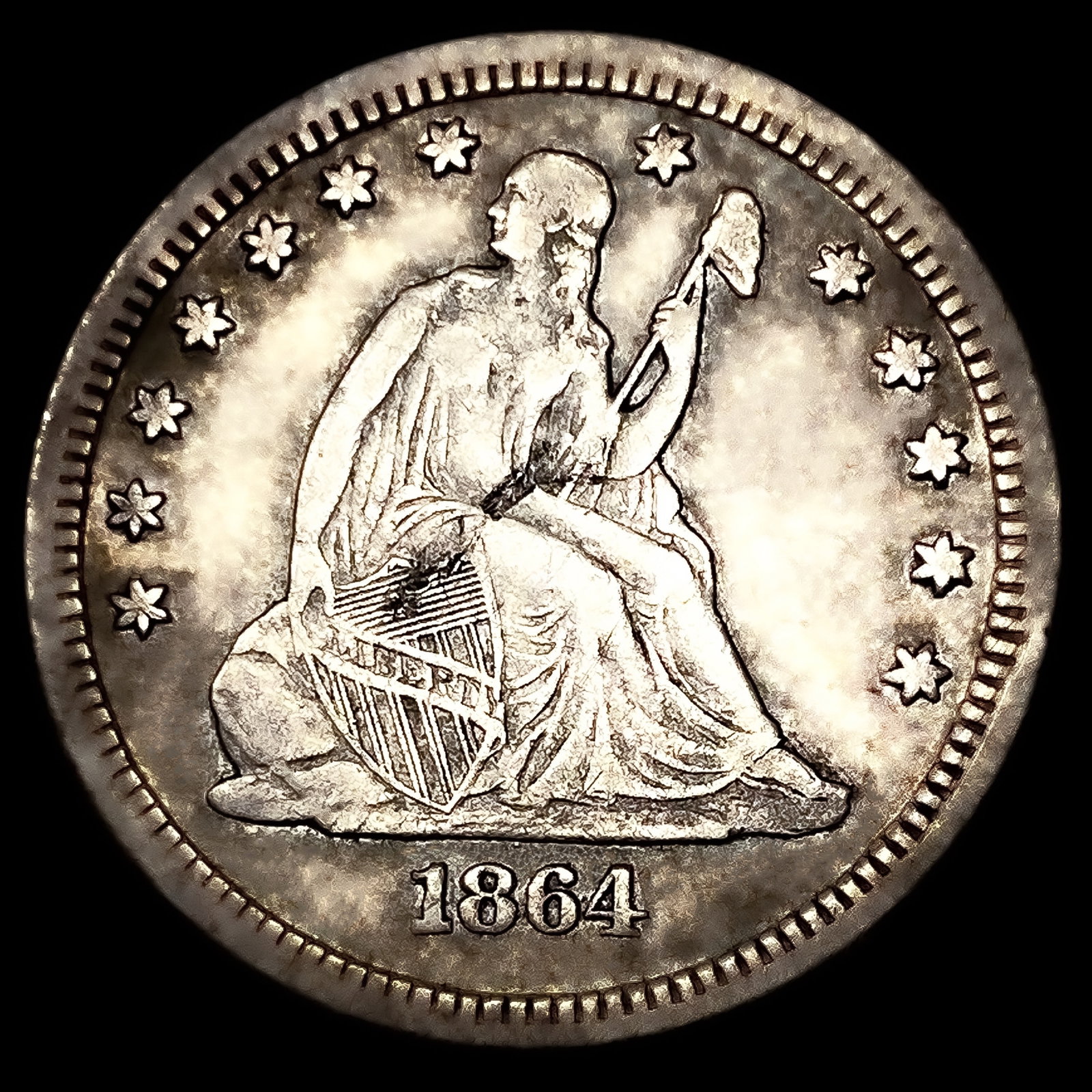 1864-S Seated Liberty Quarter (1 of 2)