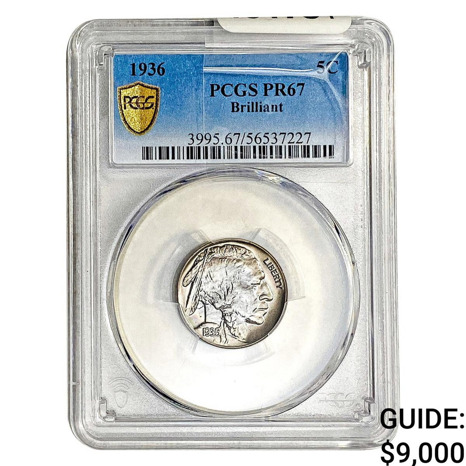 1936 Buffalo Nickel PCGS PR67 Brilliant: 1936 Buffalo Nickel PCGS PR67 Brilliant