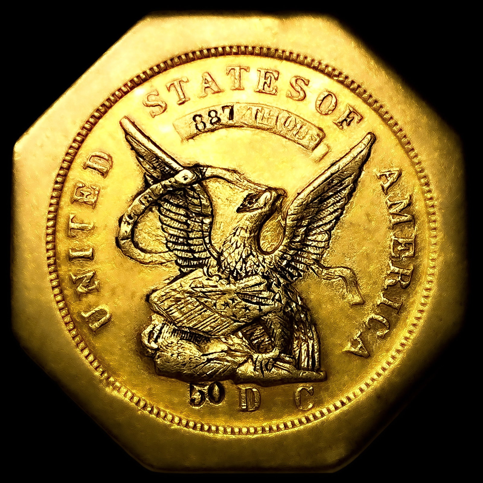 1851 $50 "887" California Gold Assay (1 of 2)