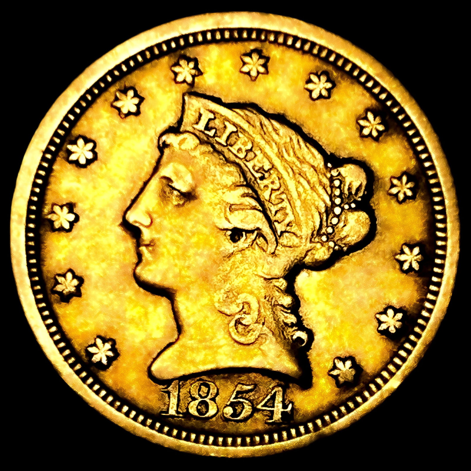1854-O $2.50 Gold Quarter Eagle (1 of 2)