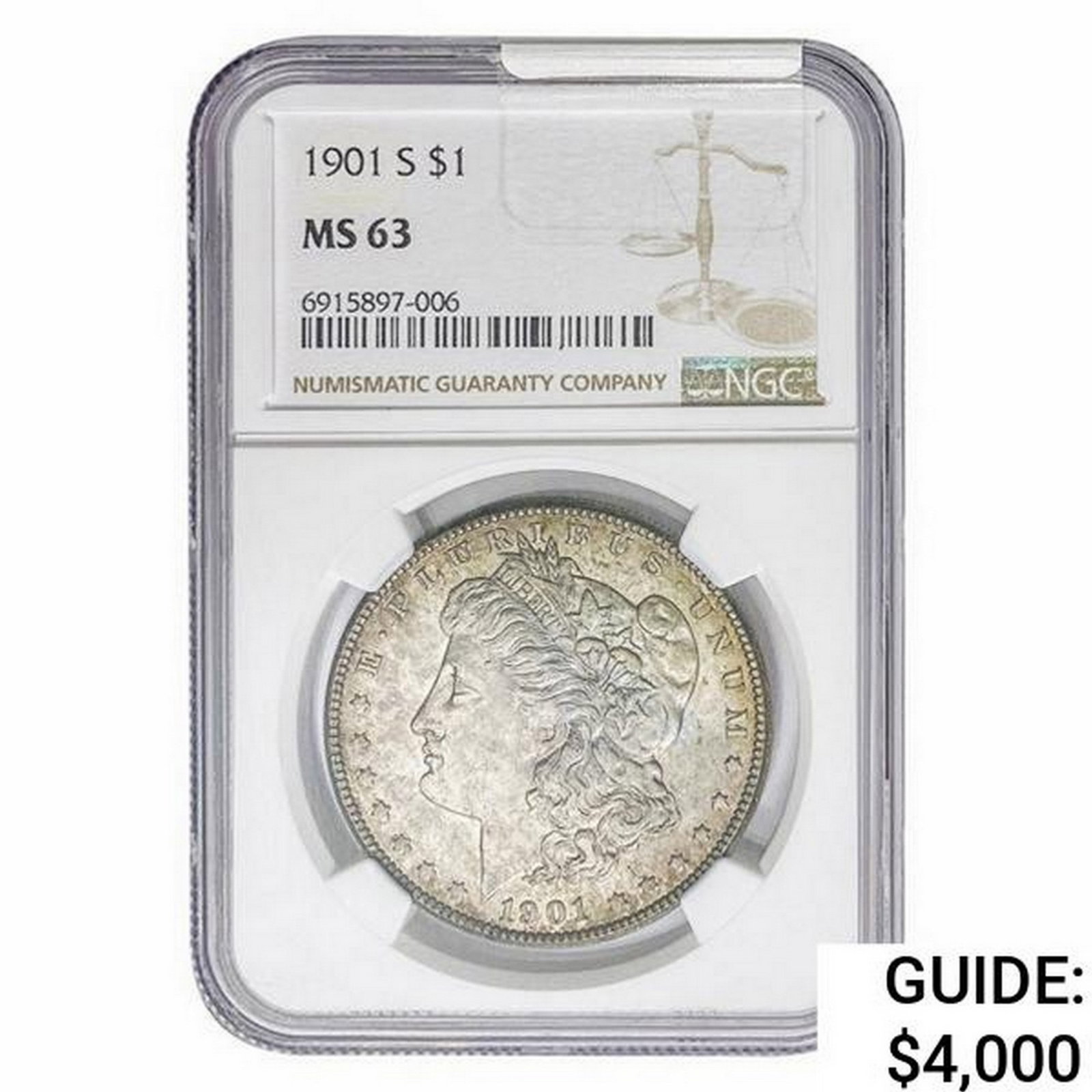 1901-S Morgan Silver Dollar NGC MS63: 1901-S Morgan Silver Dollar NGC MS63