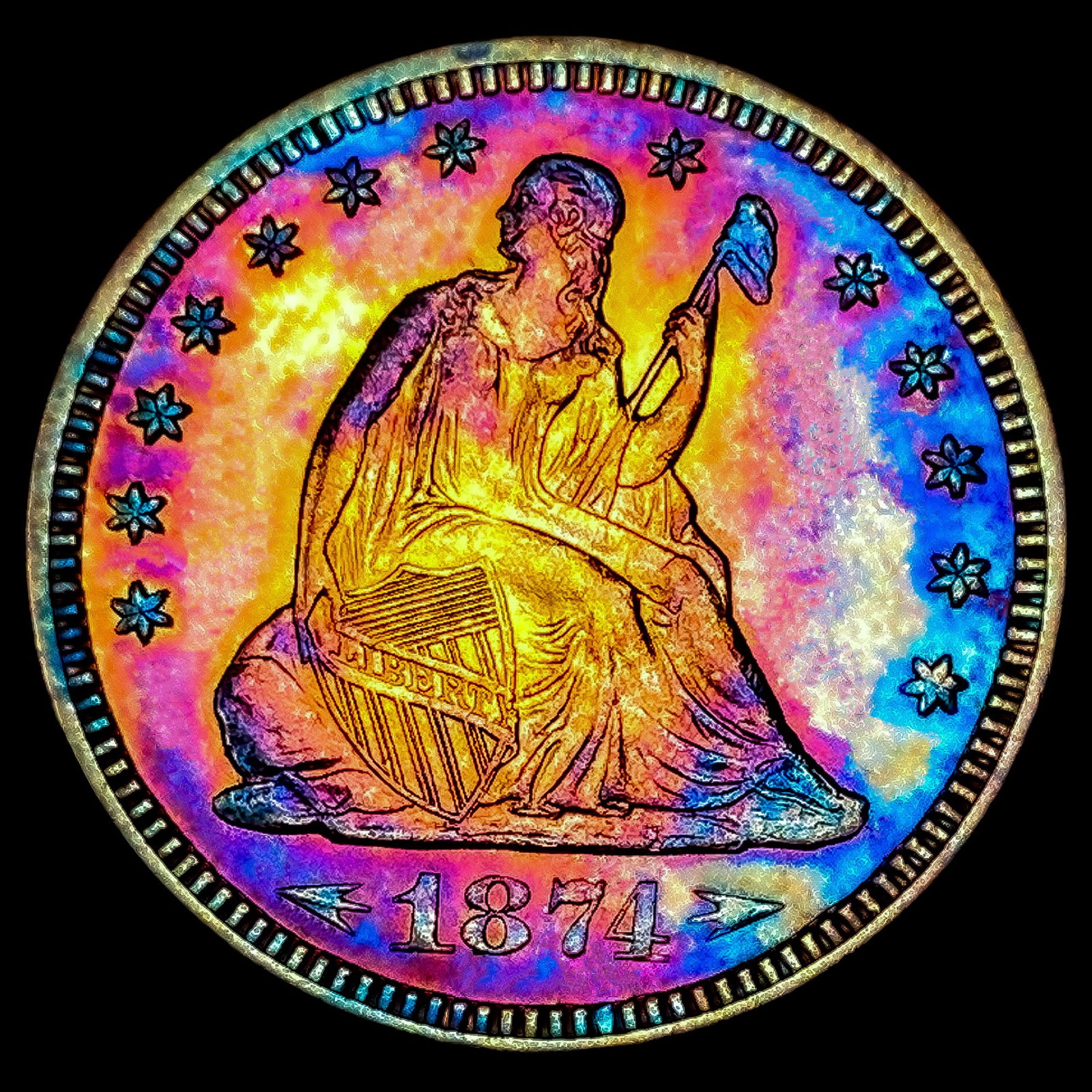 1874 Arrows Seated Liberty Quarter (1 of 2)