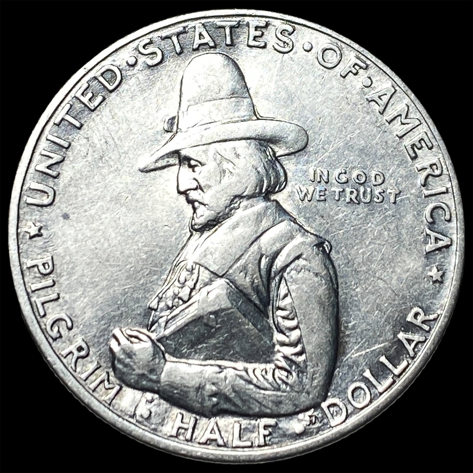 1920 Silver Pilgrim Half Dollar NEARLY UNCIRCULATED (1 of 2)