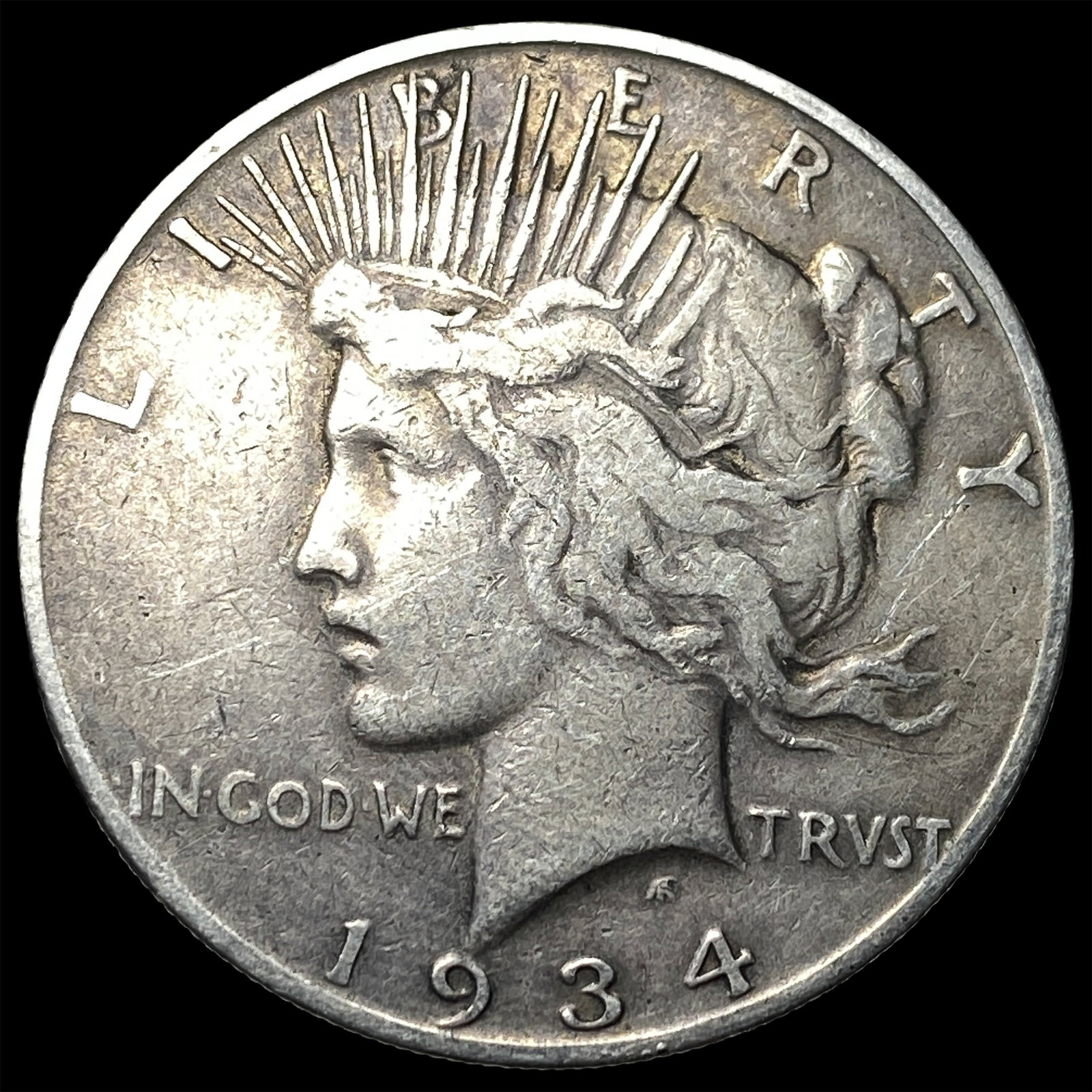 1934-S Silver Peace Dollar NEARLY UNCIRCULATED: 1934-S Silver Peace Dollar NEARLY UNCIRCULATED
