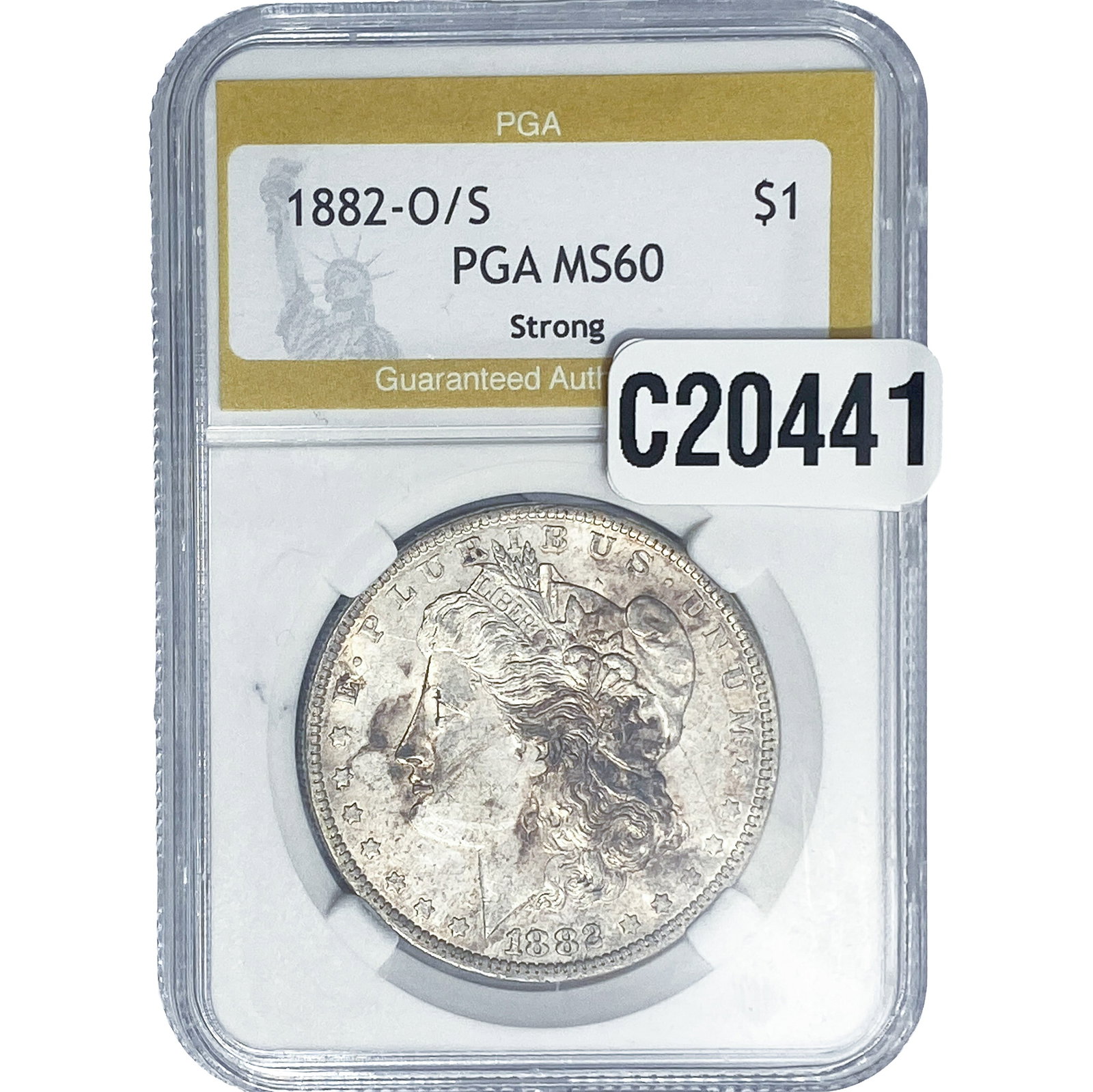 1882-O/S Morgan Silver Dollar PGA MS60 Strong: 1882-O/S Morgan Silver Dollar PGA MS60 Strong