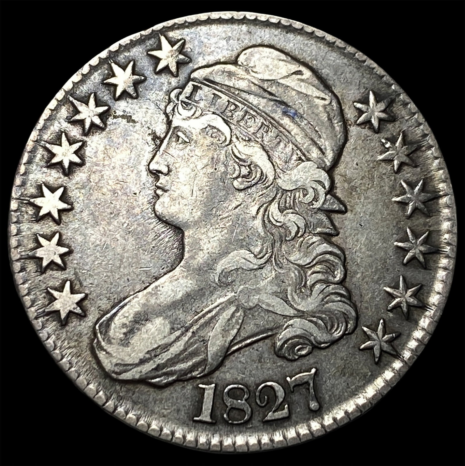 1827 Capped Bust Half Dollar NEARLY UNCIRCULATED (1 of 2)