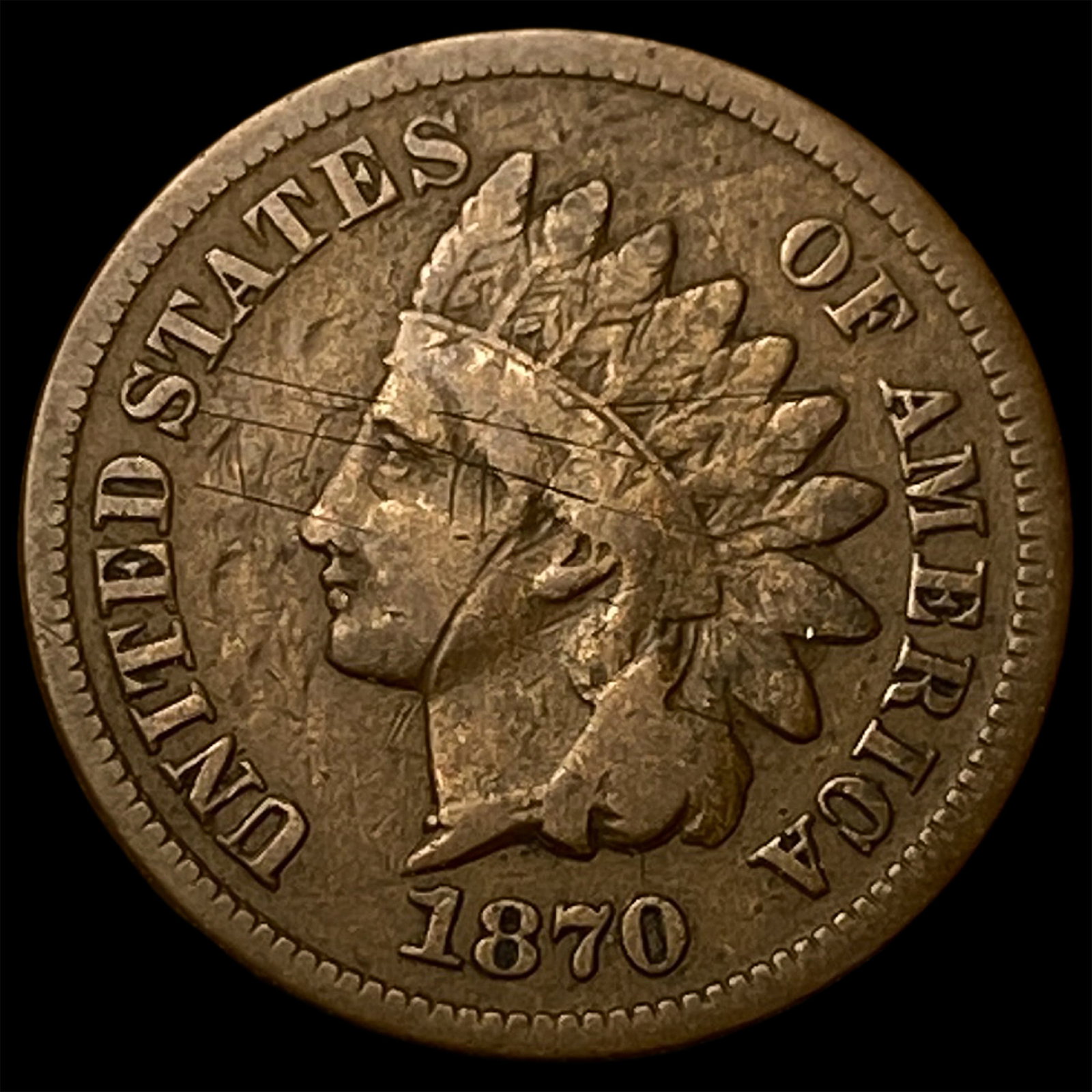 1870 Indian Head Cent LIGHTLY CIRCULATED: 1870 Indian Head Cent LIGHTLY CIRCULATED