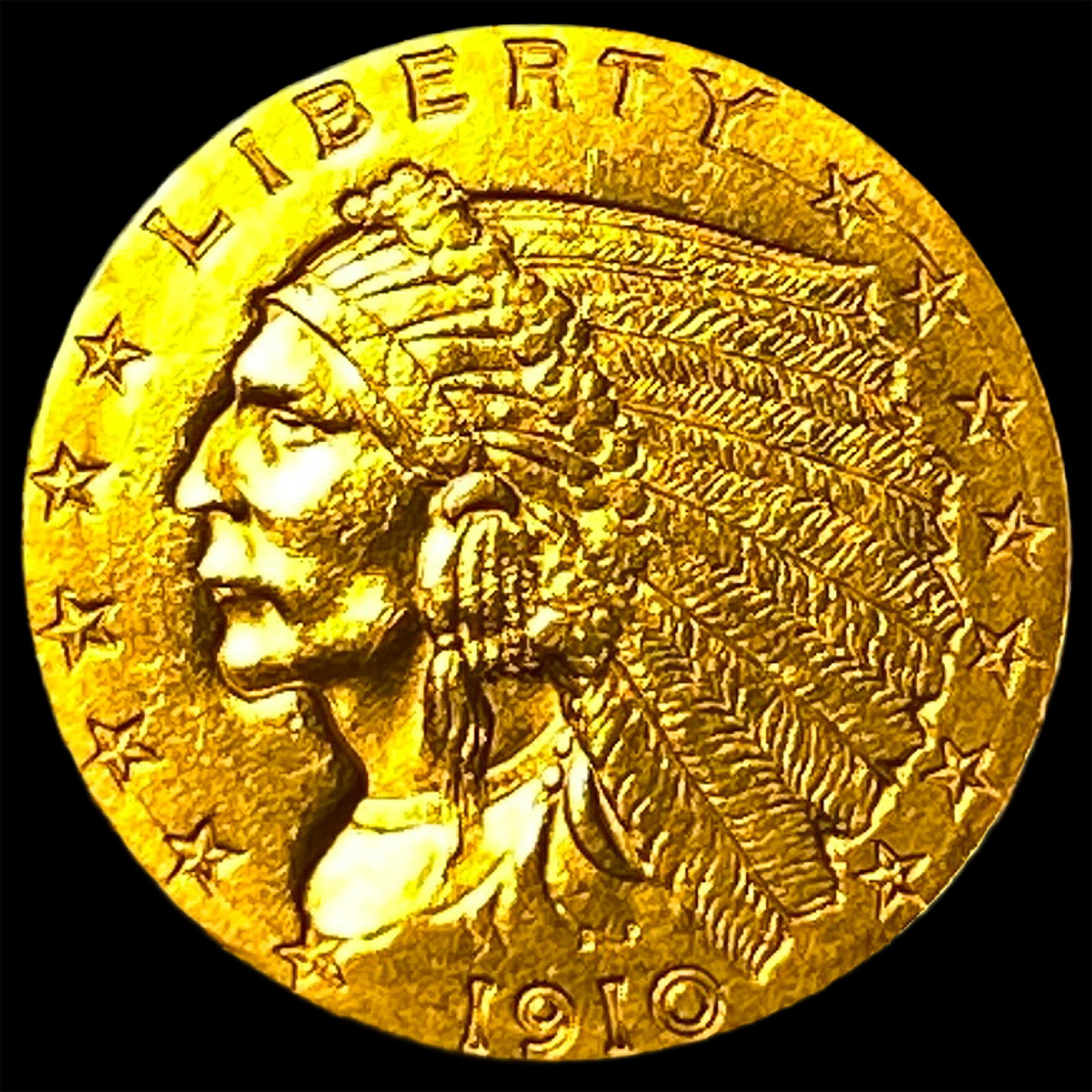1910 Indian Head Gold $2.5 Quarter Eagle UNCIRCULATED: 1910 Indian Head Gold $2.5 Quarter Eagle UNCIRCULATED