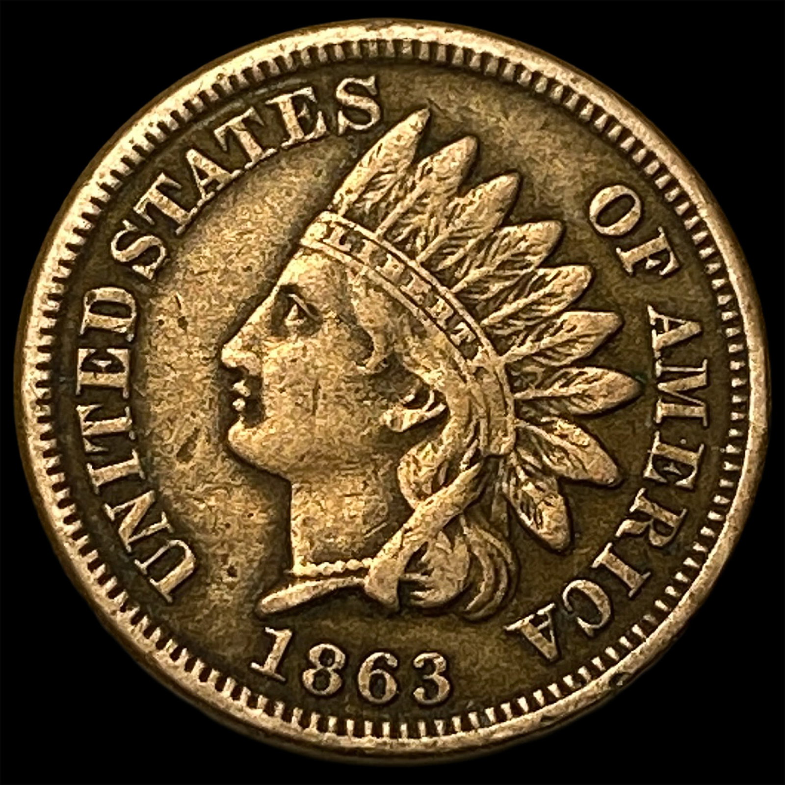 1863 Indian Head Cent LIGHTLY CIRCULATED (1 of 2)