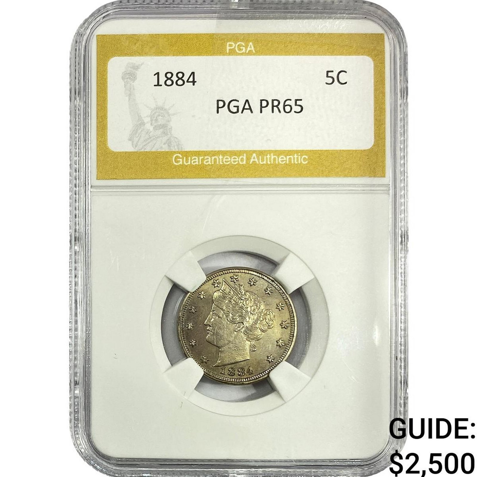1884 Liberty Victory Nickel PGA PR65: 1884 Liberty Victory Nickel PGA PR65