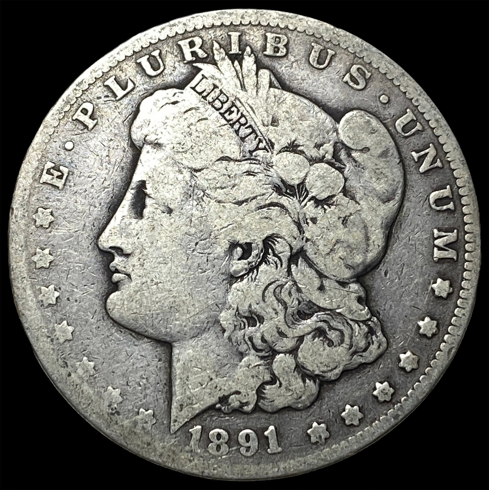 1891-CC Silver Morgan Dollar NICELY CIRCULATED: 1891-CC Silver Morgan Dollar NICELY CIRCULATED