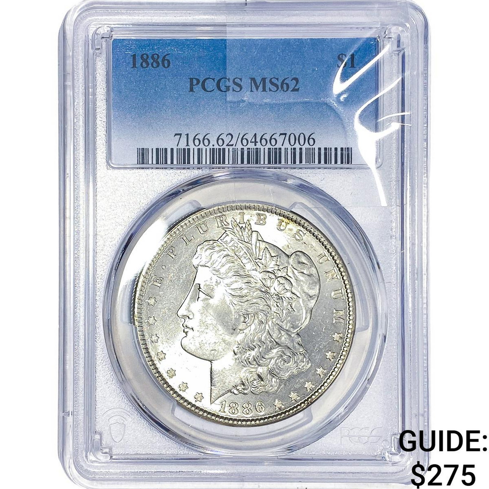 1886 Morgan Silver Dollar PCGS MS62: 1886 Morgan Silver Dollar PCGS MS62