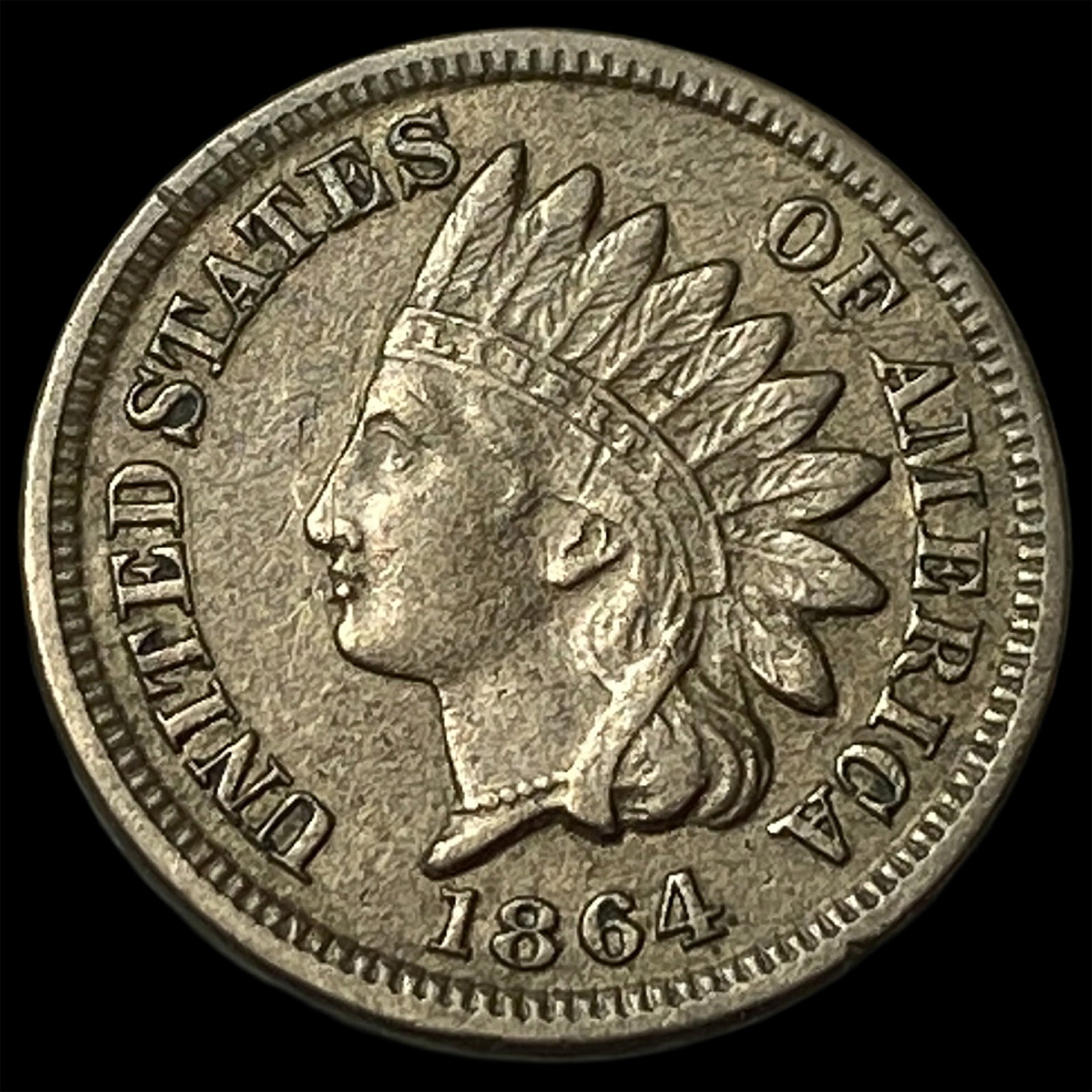 1864 Copper-Nickel Indian Head Cent NEARLY UNCIRCULATED: 1864 Copper-Nickel Indian Head Cent NEARLY UNCIRCULATED
