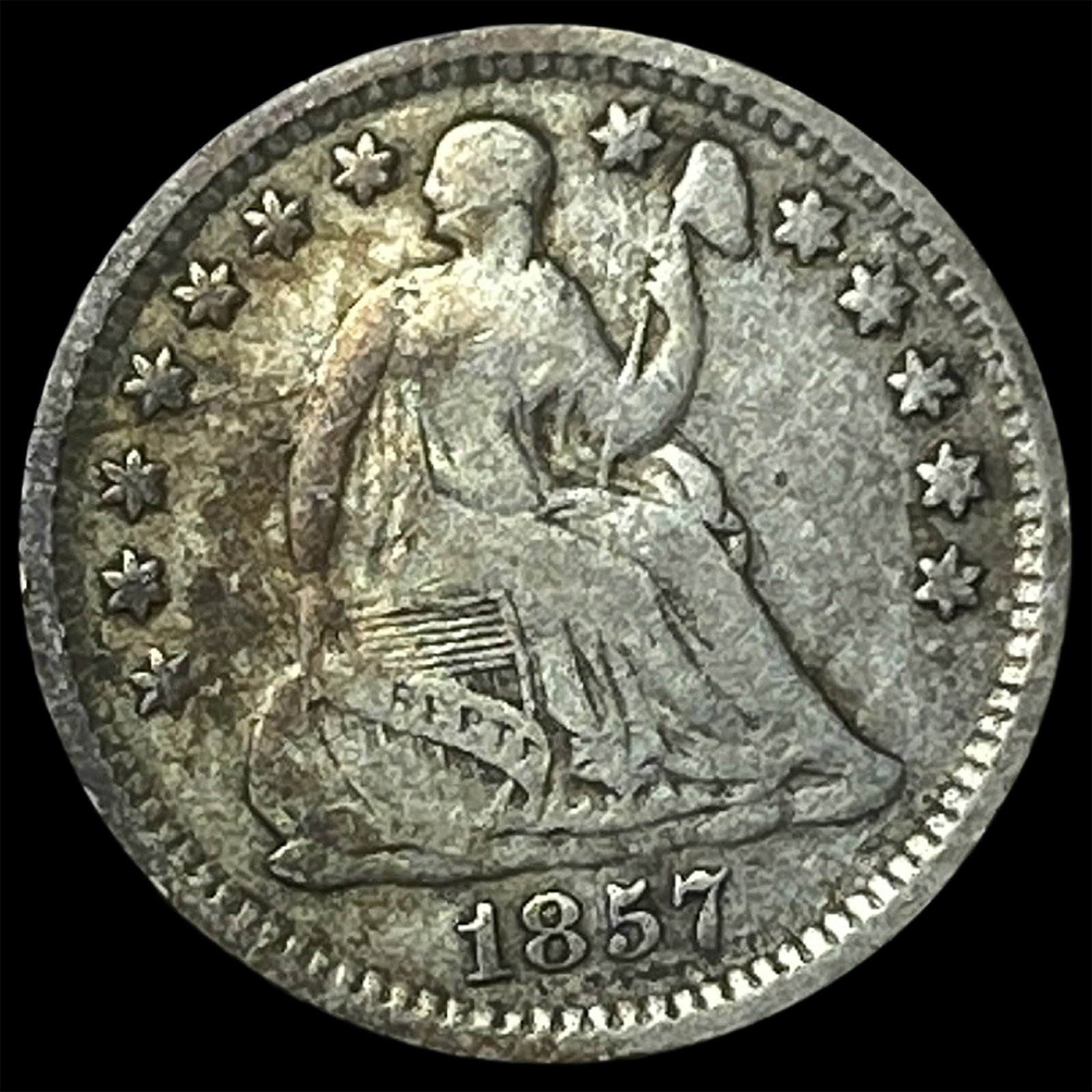 1857 Silver Half Dime LIGHTLY CIRCULATED: 1857 Silver Half Dime LIGHTLY CIRCULATED