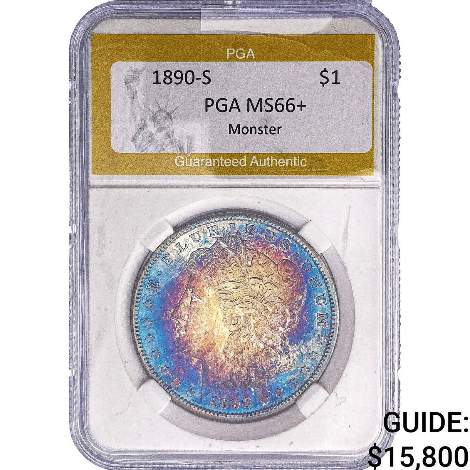 1890-S Morgan Silver Dollar PGA MS66+ Monster: 1890-S Morgan Silver Dollar PGA MS66+ Monster