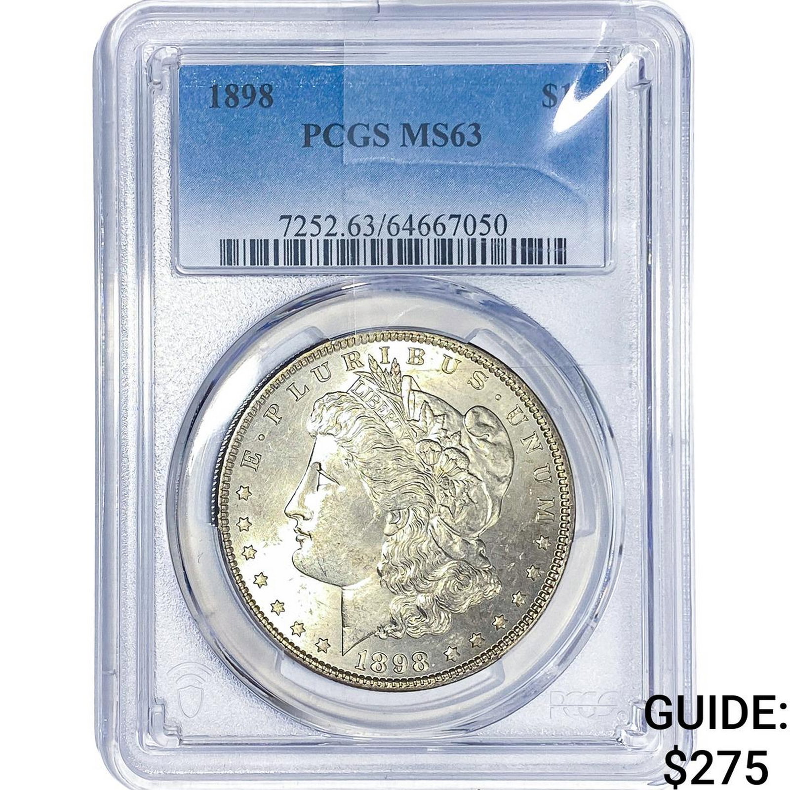 1898 Morgan Silver Dollar PCGS MS63: 1898 Morgan Silver Dollar PCGS MS63