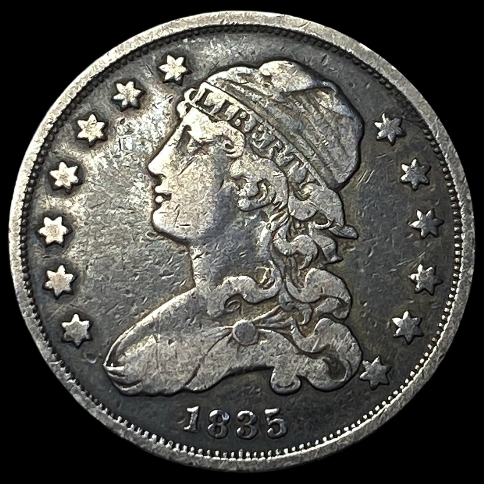 1835 Capped Bust Silver Quarter LIGHTLY CIRCULATED: 1835 Capped Bust Silver Quarter LIGHTLY CIRCULATED