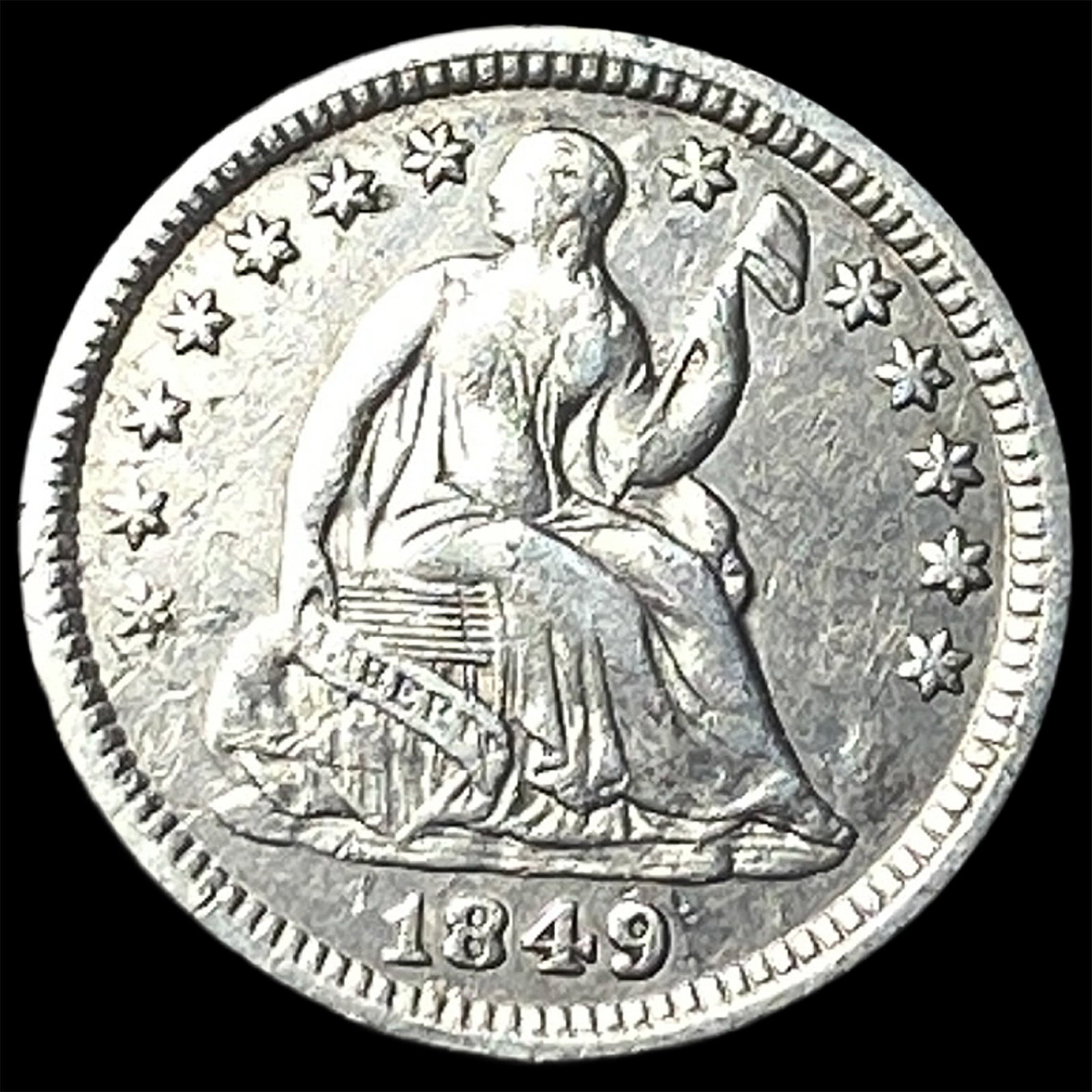 1849 Silver Half Dime NEARLY UNCIRCULATED (1 of 2)