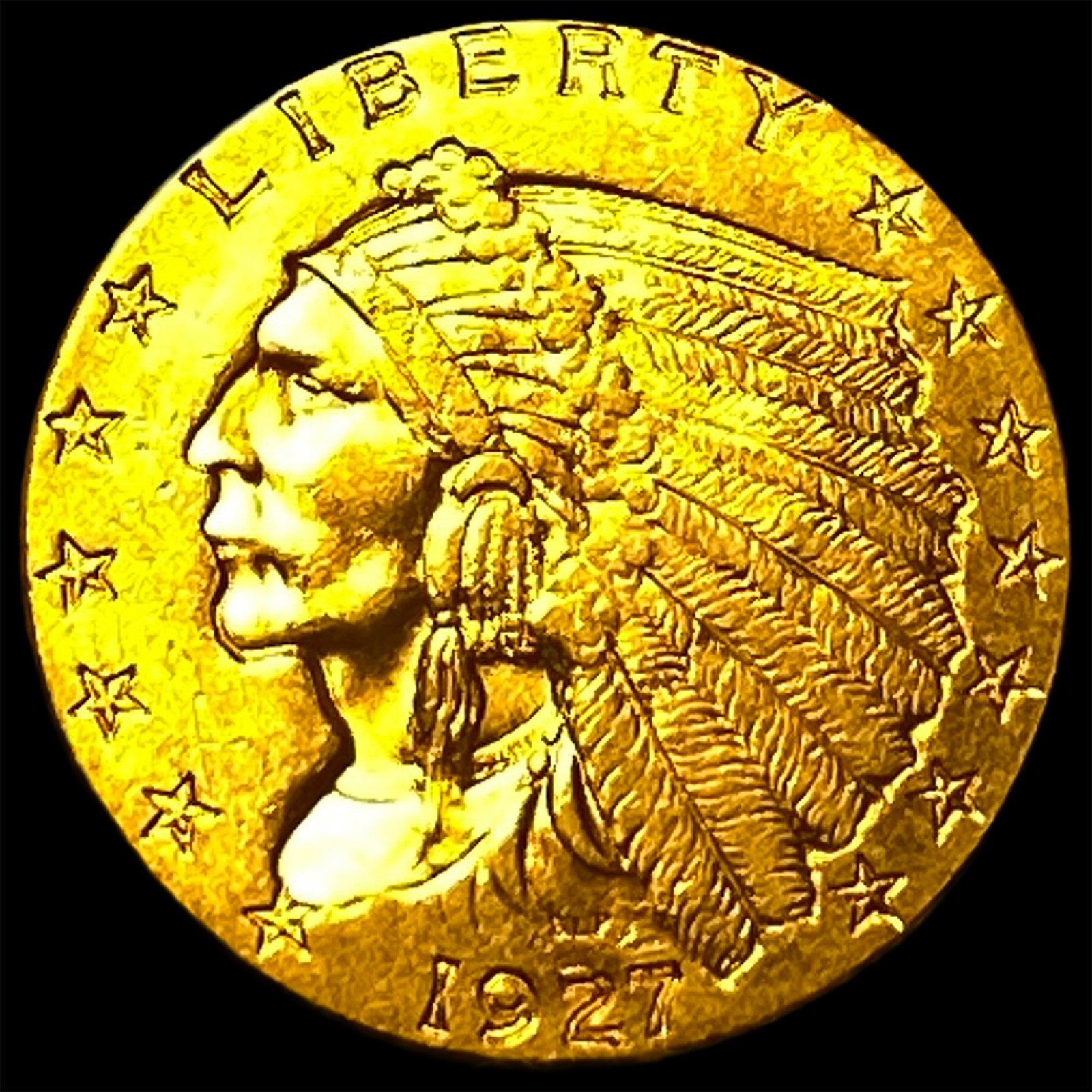 1927 Indian Head Gold $2.5 Quarter Eagle UNCIRCULATED: 1927 Indian Head Gold $2.5 Quarter Eagle UNCIRCULATED